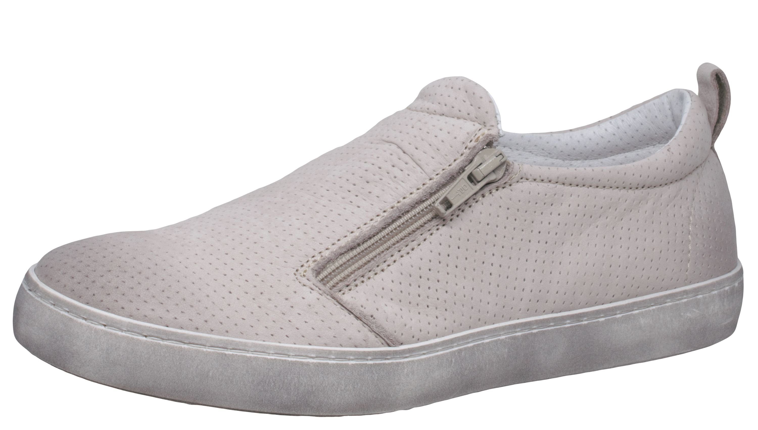 Dianetti Sneaker Dianetti 8921 für Teenager Slipper aus Leder Grau Beige Sneaker