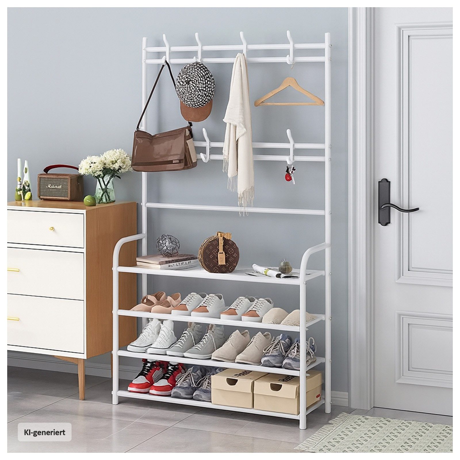 HTI-Living Garderobe Multifunktionale Garderobe mit Schuhregal (Stück, 1 St., 1 Garderobe ohne Dekoration), Kleiderständer Kleiderhaken