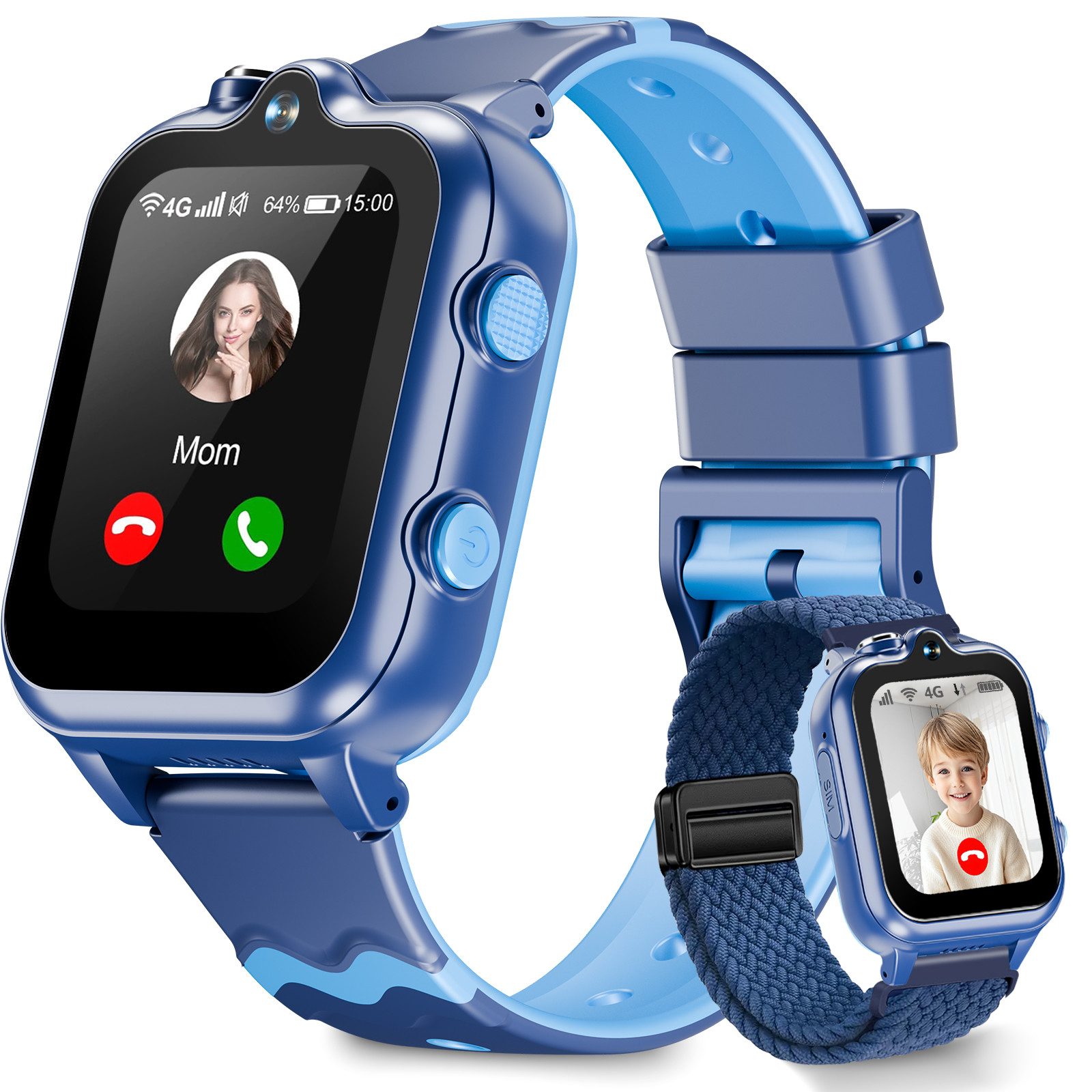 Ralio 2025 Neue Smartwatch Kinder mit GPS, 2 Kameras, 4G Telefonfunktionen Smartwatch (GPS Tracker mit SOS-Schulmodell,Schulmodus,Videoanrufen Kinderuhr cm/1,69 Zoll), Geeignet für Jungen und Mädchen im Alter von 5-16 Jahren