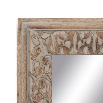 Bigbuy Spiegel Ankleidespiegel Weiß natürlich Glas Mango-Holz Holz MDF Vertikal 48,26