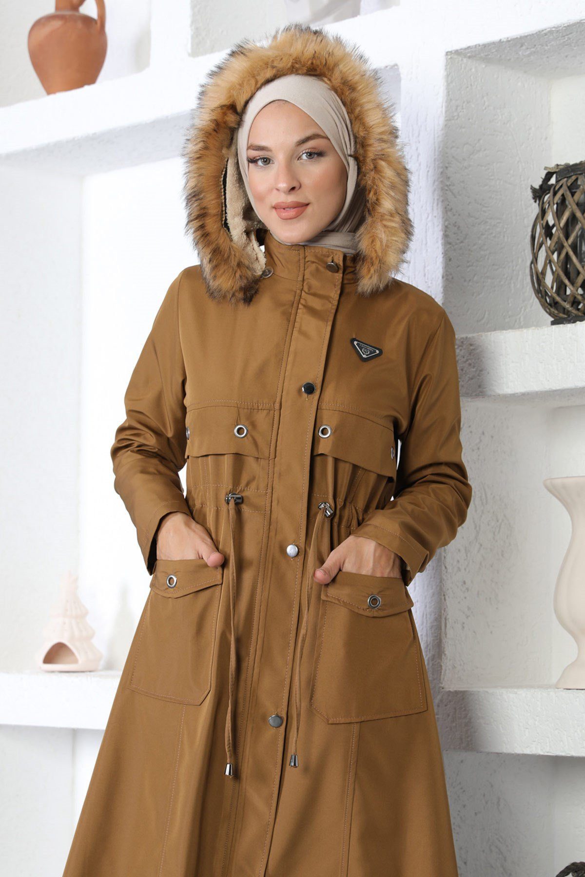 MODAMİHRAM Winterjacke Vogelperspektive Detaillierte Gepanzerte Jacke günstig online kaufen