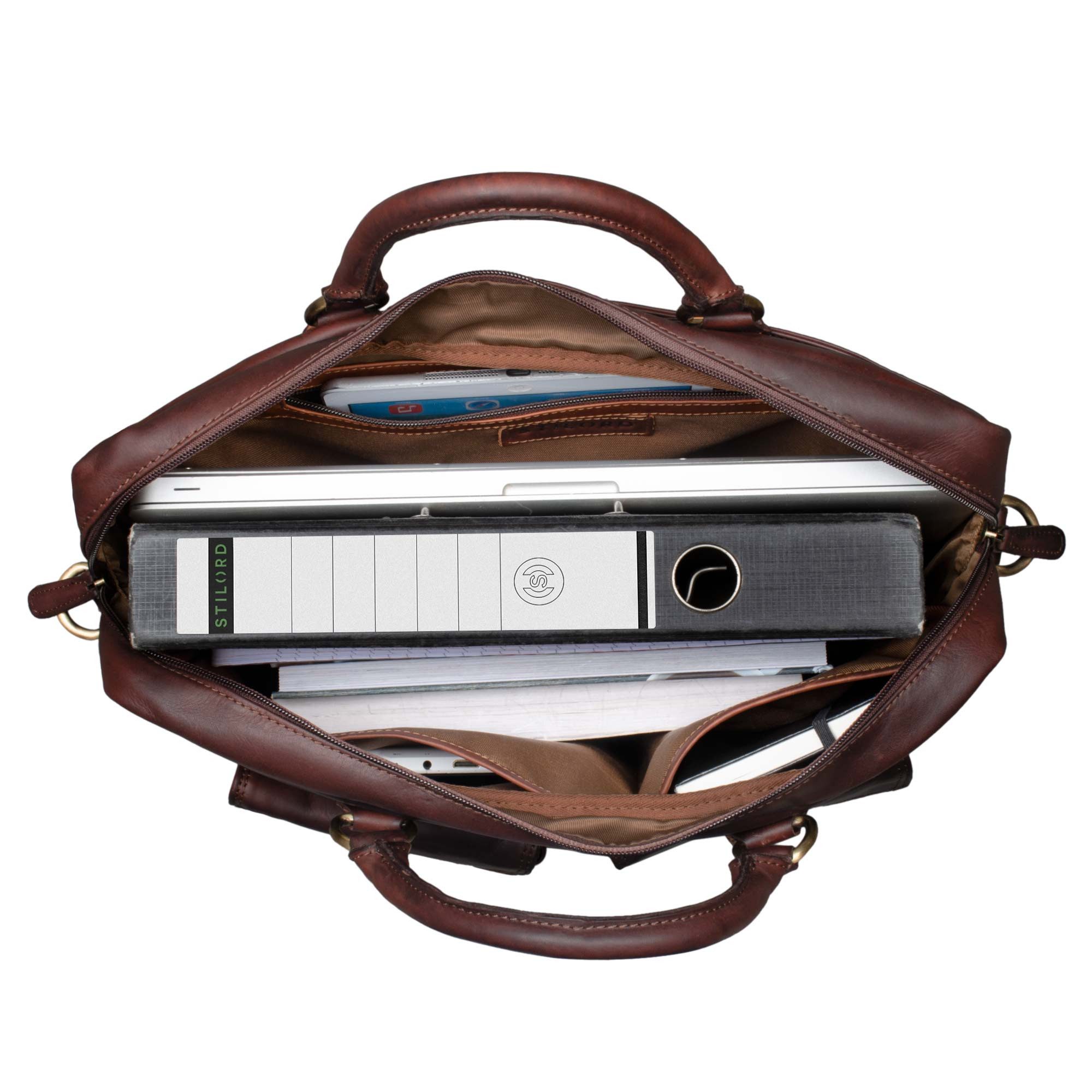 STILORD Aktentasche "Noam" Businesstasche Leder Herren Damen
