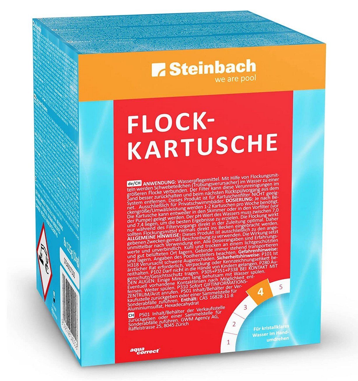 Steinbach Pool Poolpflege STEINBACH Poolpflege Flockkartusche, Flockungsmittel, 8 x 125g
