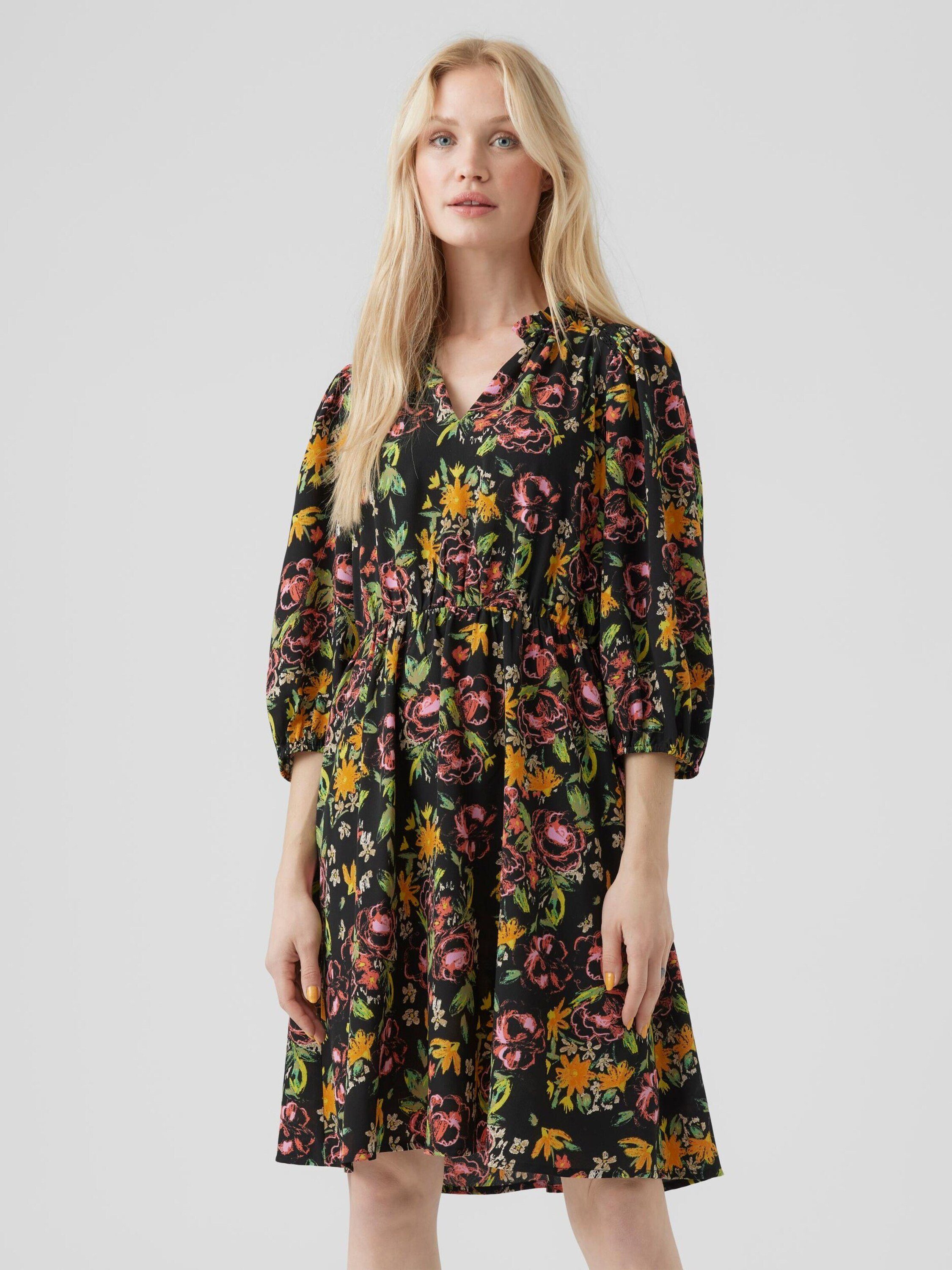 Vero Moda Midikleid Olivia (1-tlg) Drapiert/gerafft