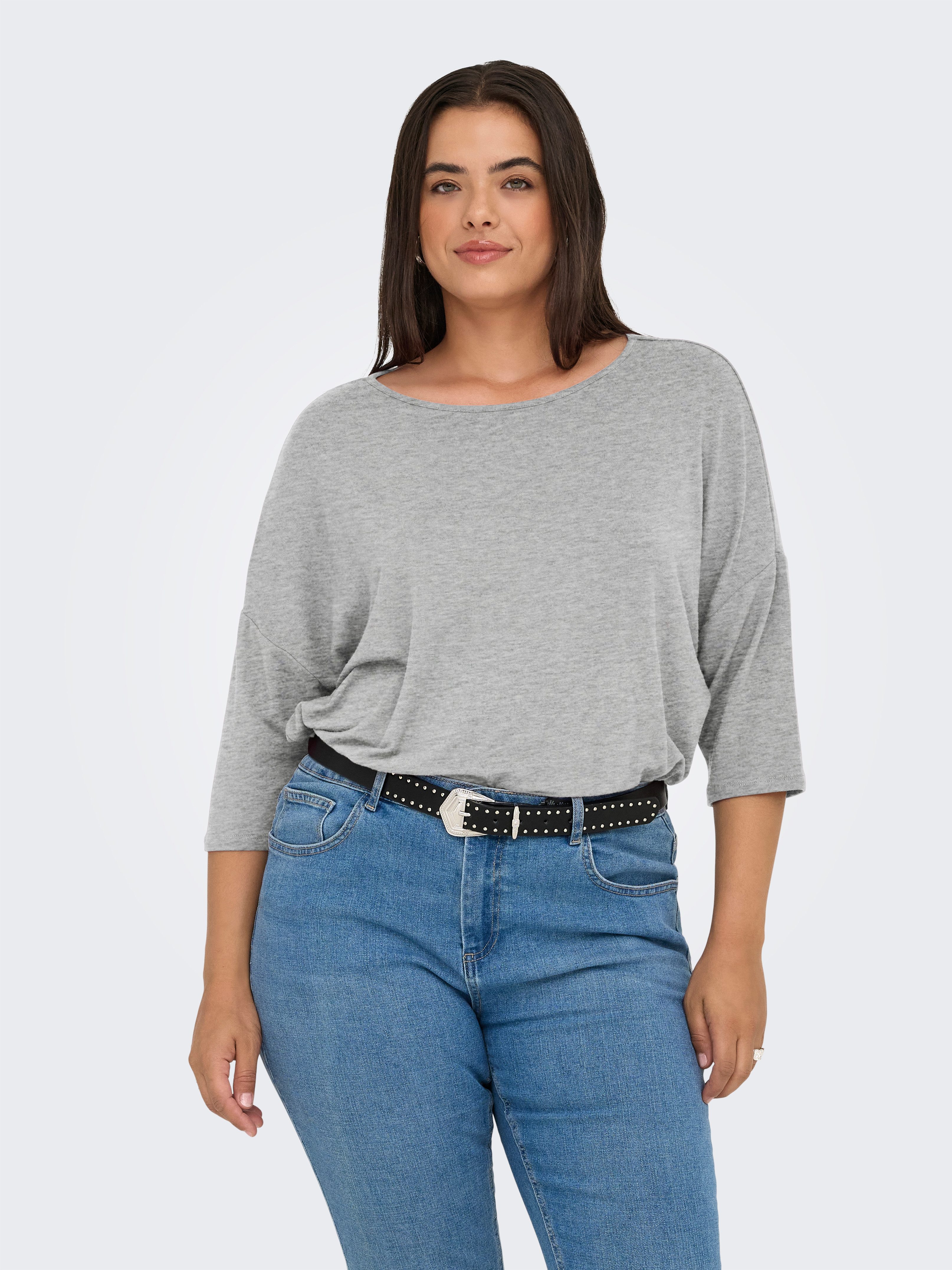 ONLY CARMAKOMA 3/4-Arm-Shirt CARLAMOUR 3/4 TOP JRS NOOS Materialmix, loose günstig online kaufen