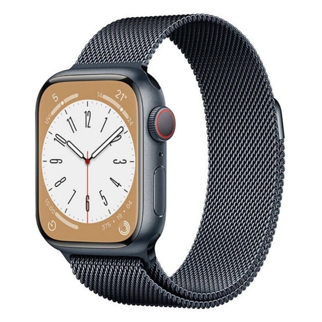 SmartUP Smartwatch-Armband Uhrenarmband für Apple Watch 1-9 / SE Metall Milanese Edelstahl, Milanese Armband für 38/40/41mm und 42/44/45/49mm