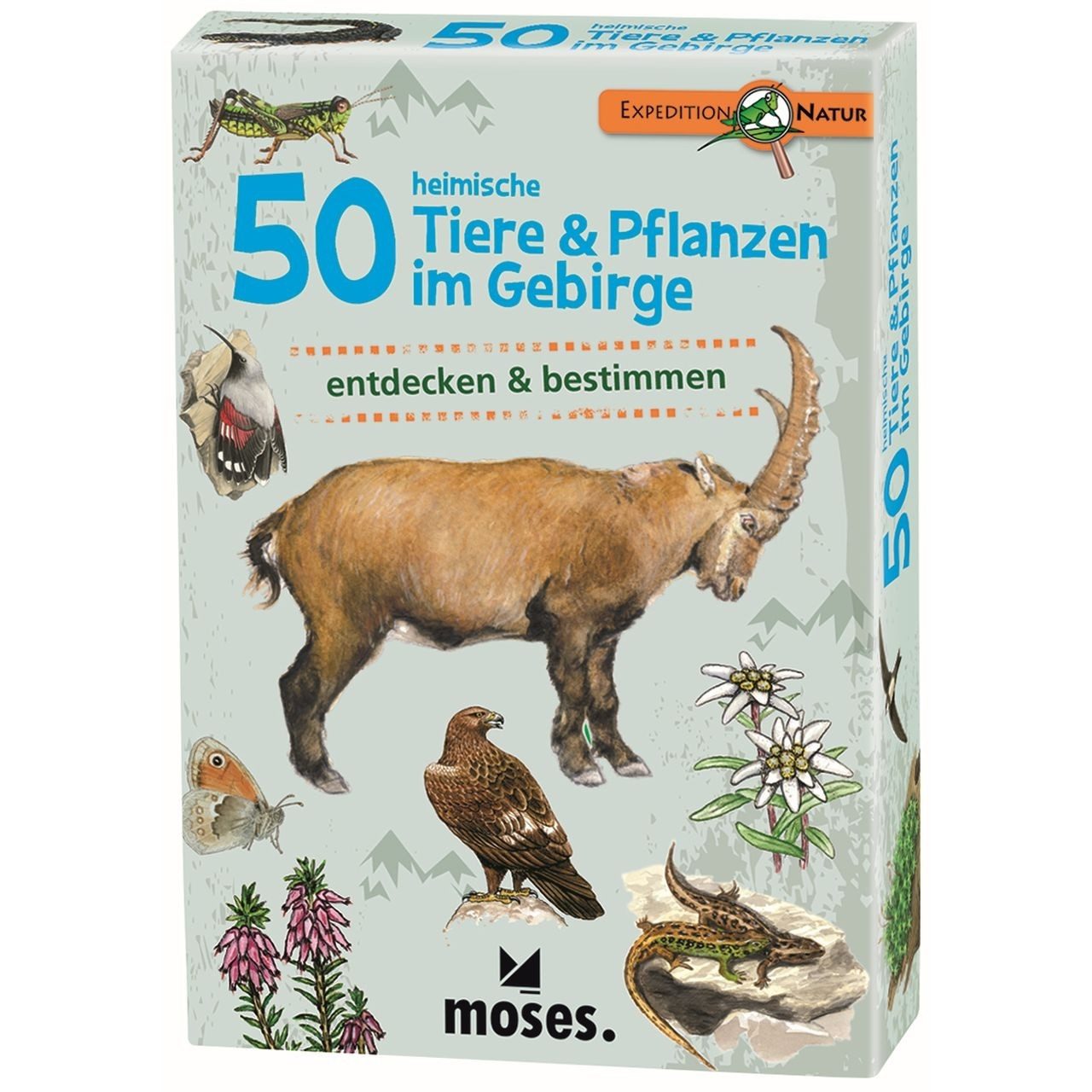 Moses. Verlag Spiel Expedition Natur Gebirge – 50 Tier- und Pflanzenkarten für Kinder