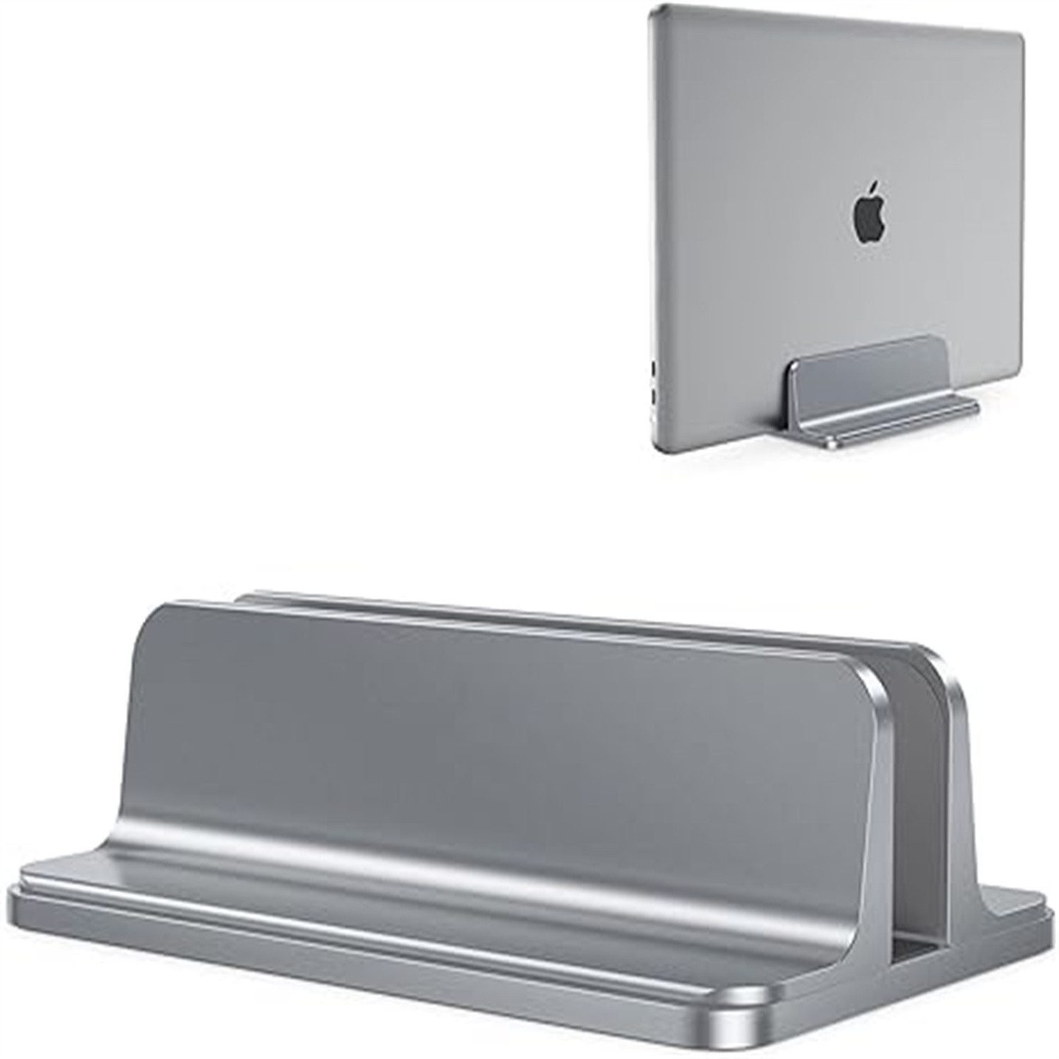 AURIVION Halterung MacBook Ständer bis 2,86 Zoll verstellbar & robust, (bis 45 Zoll, Set, 1-tlg., Vertikaler Laptop Ständer aus Aluminium für MacBook, Desktop Laptop Halterung stabil & platzsparend)