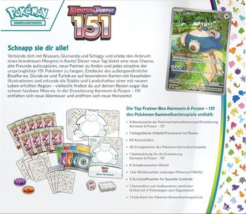 POKÉMON Sammelkarte Pokemon Karmesin & Purpur 151 Top Trainer Box - Deutsch