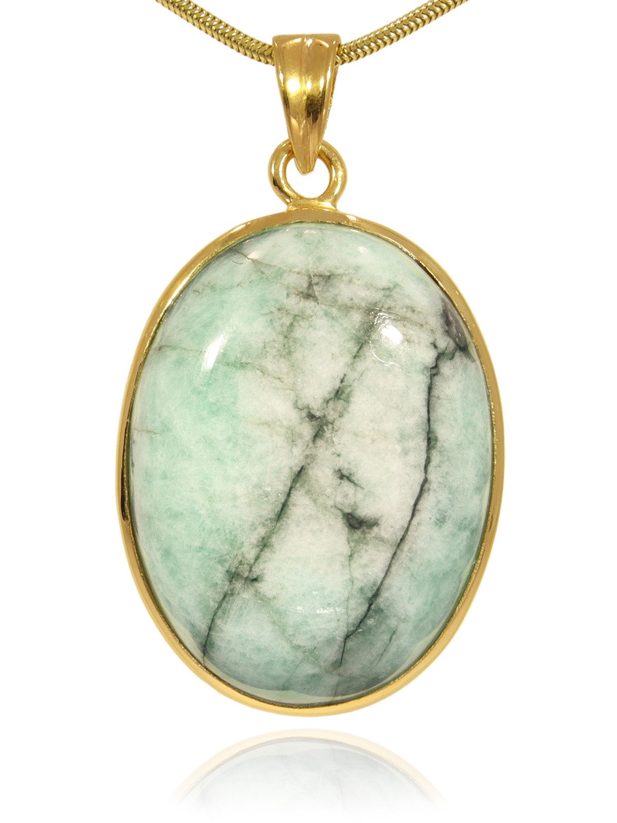 StoneTrip Kettenanhänger Smaragd Anhänger in vergoldetes Silber gefasst mit Öse, Unikat