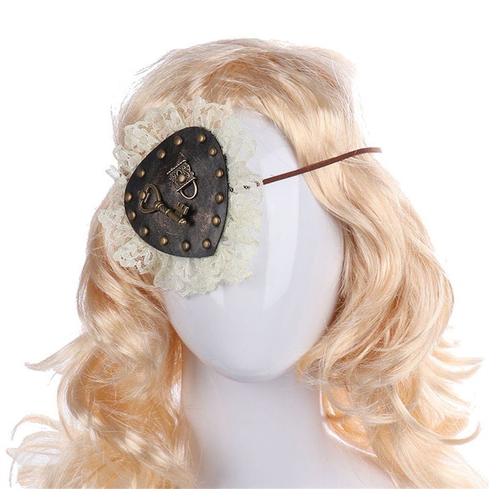 Rouemi Piraten-Kostüm Halloween Augenmaske, Piraten Gothic Punk Augenmaske,Spitze Augenmaske