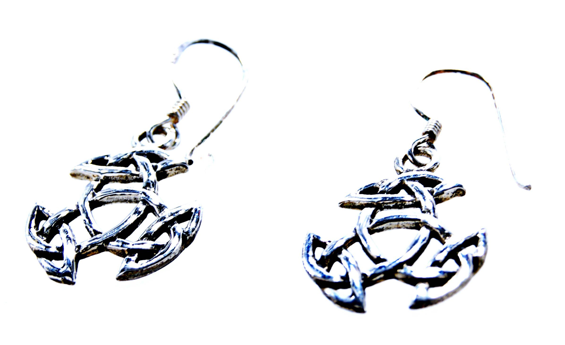 Kiss of Leather Paar Ohrhänger Keltenknoten Ohrhänger Keltischer Kelten Silber Konten 925 Ohring