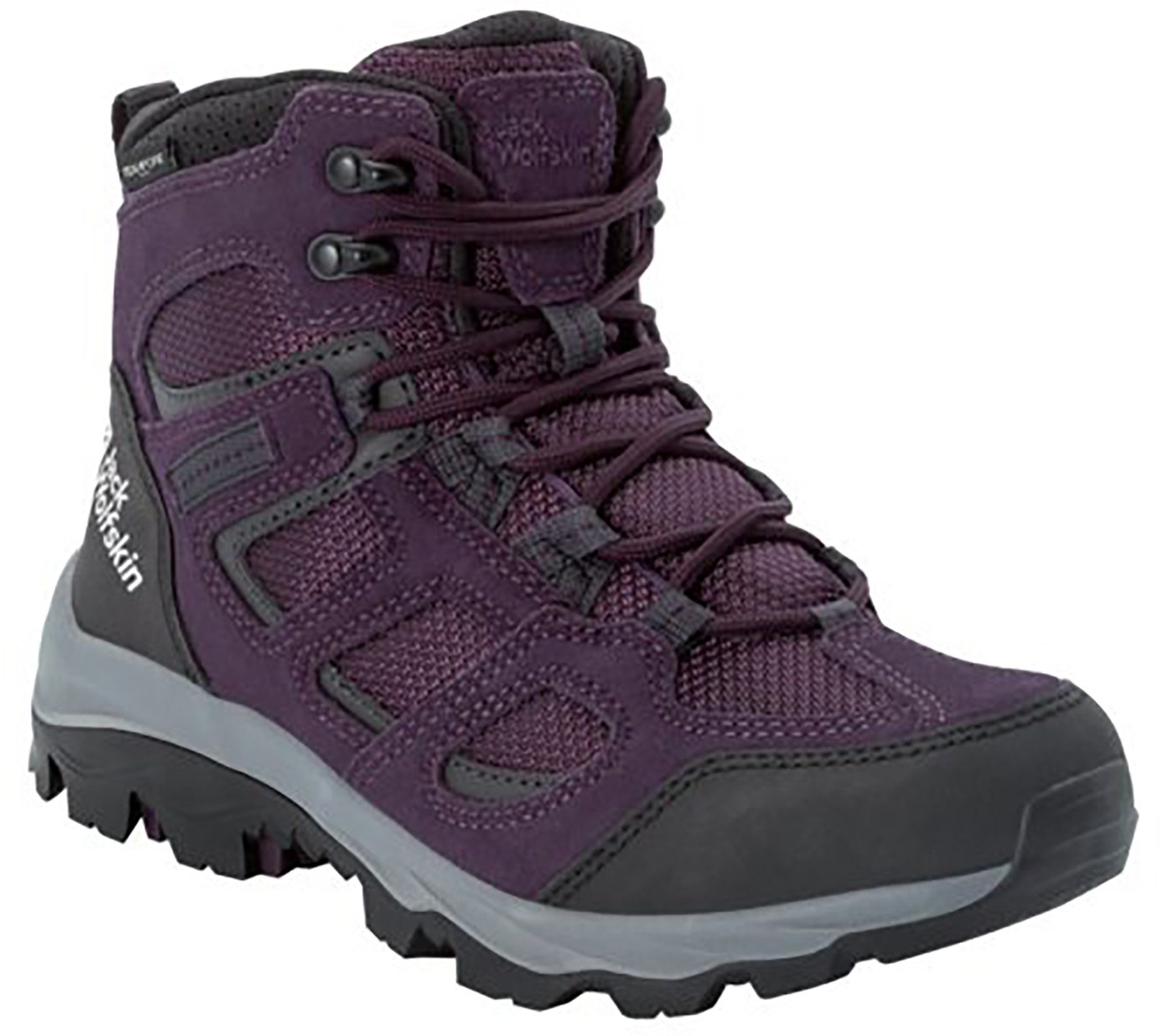 VOJO W Jack TEXAPORE Wolfskin lila-grau wasserdicht Wanderschuh MID 3