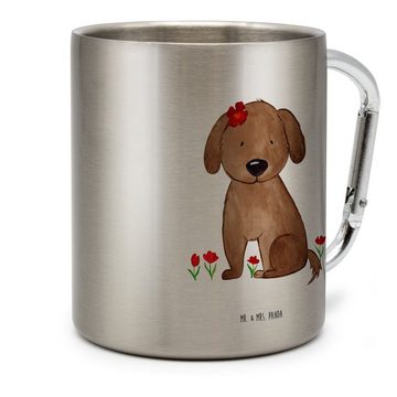 Mr. & Mrs. Panda Tasse Hund Dame - Transparent - Geschenk, Hundebesitzer, Hundemotiv, Outdoo, Edelstahl, Karabinerhaken