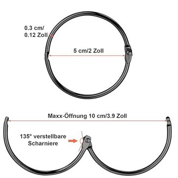 Gardinenstangenhalter Gardinenring 20 Stück Metall Vorhangringe Duschvorhang Ringe, Cbei, (Innendurchmesser 50*3 mm), für Fenster Tür Duschvorhänge