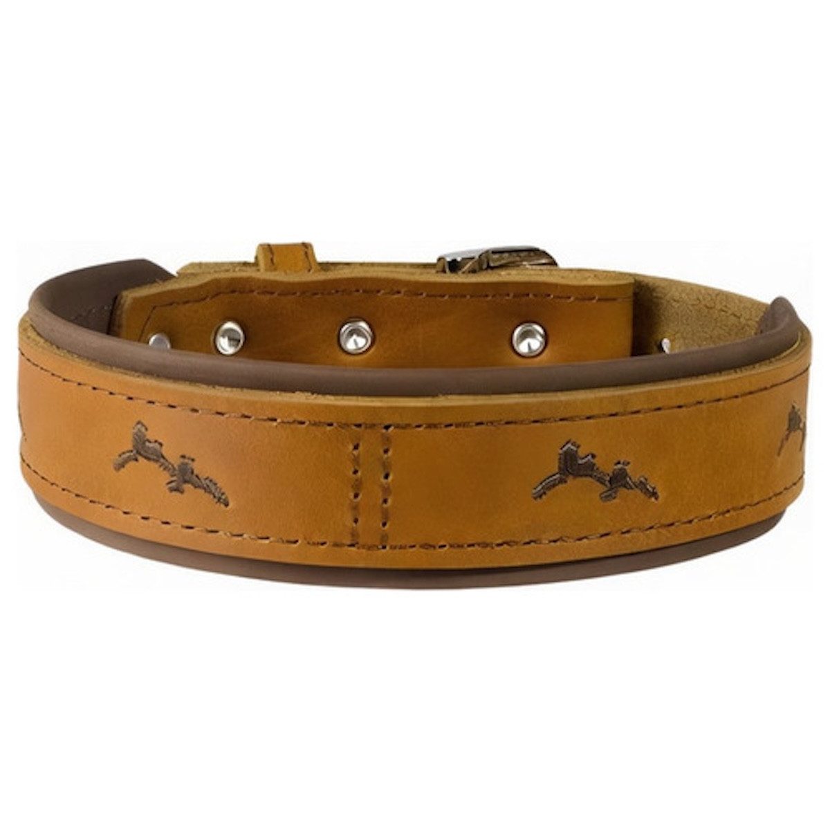 Das Lederband Hunde-Halsband Halsband Zweiburgen Maroon/Mocca
