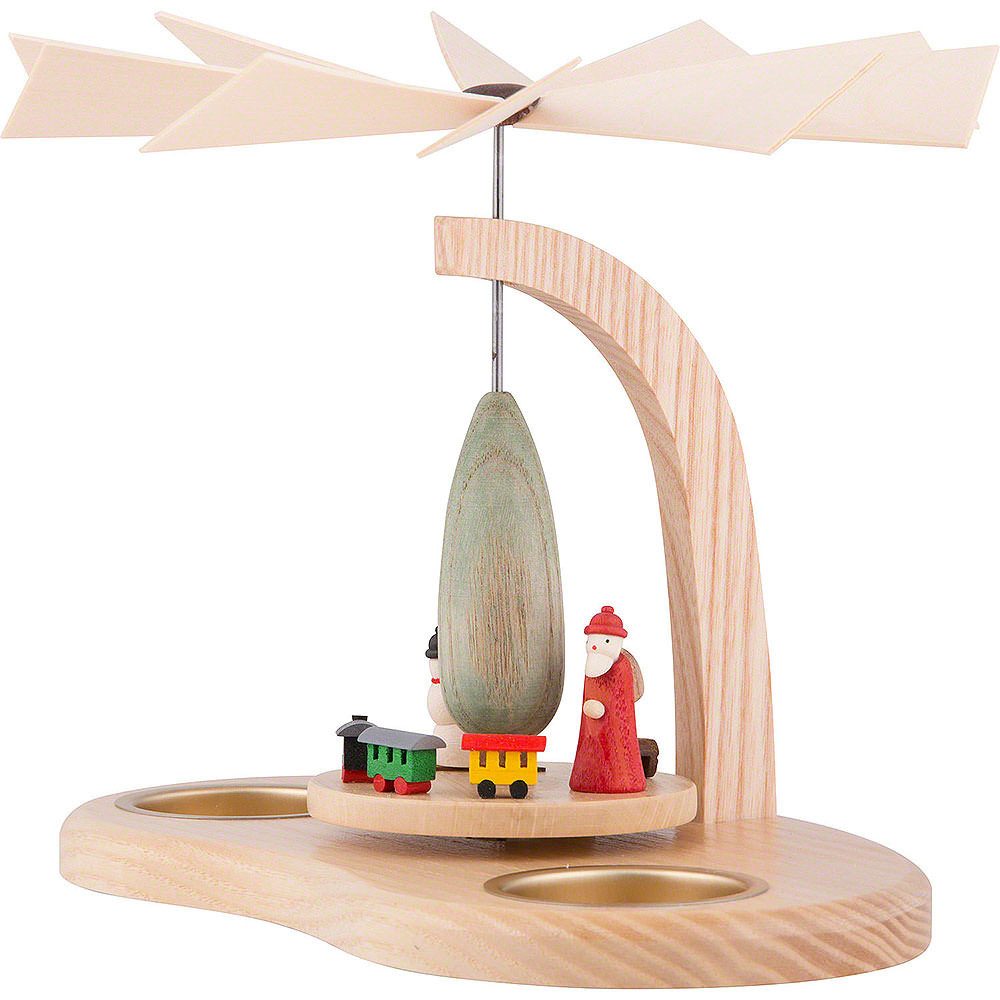 Seiffener Kunsthandwerk Theo Lorenz Weihnachtspyramide 1-stöckige Pyramide Kinderpyramide mit Teelicht (17cm) von Theo Lorenz