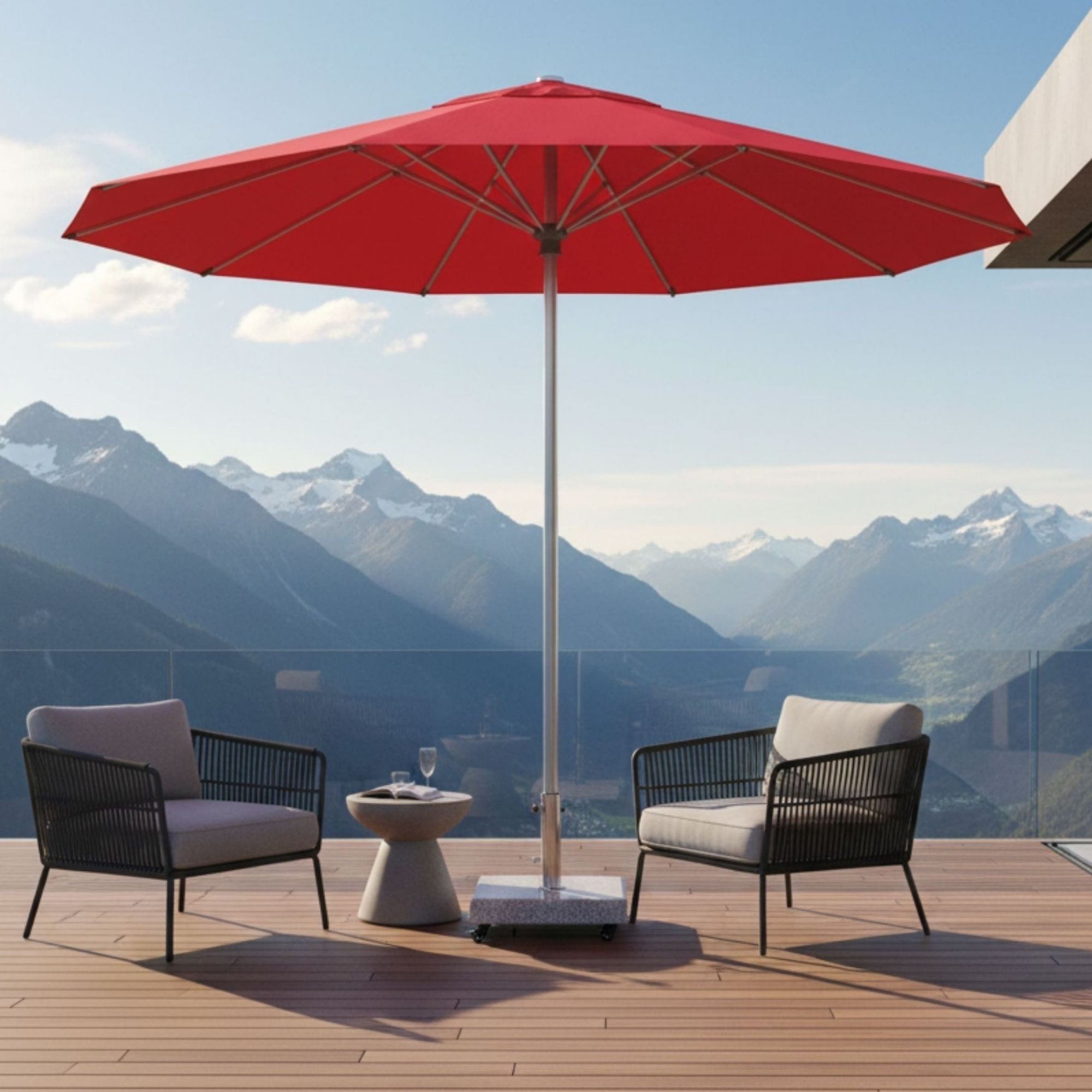 doppler® Kunststoffschirmständer Doppler Granitsockel Trolley Granit-Schirmständer 40 kg mit Rollen