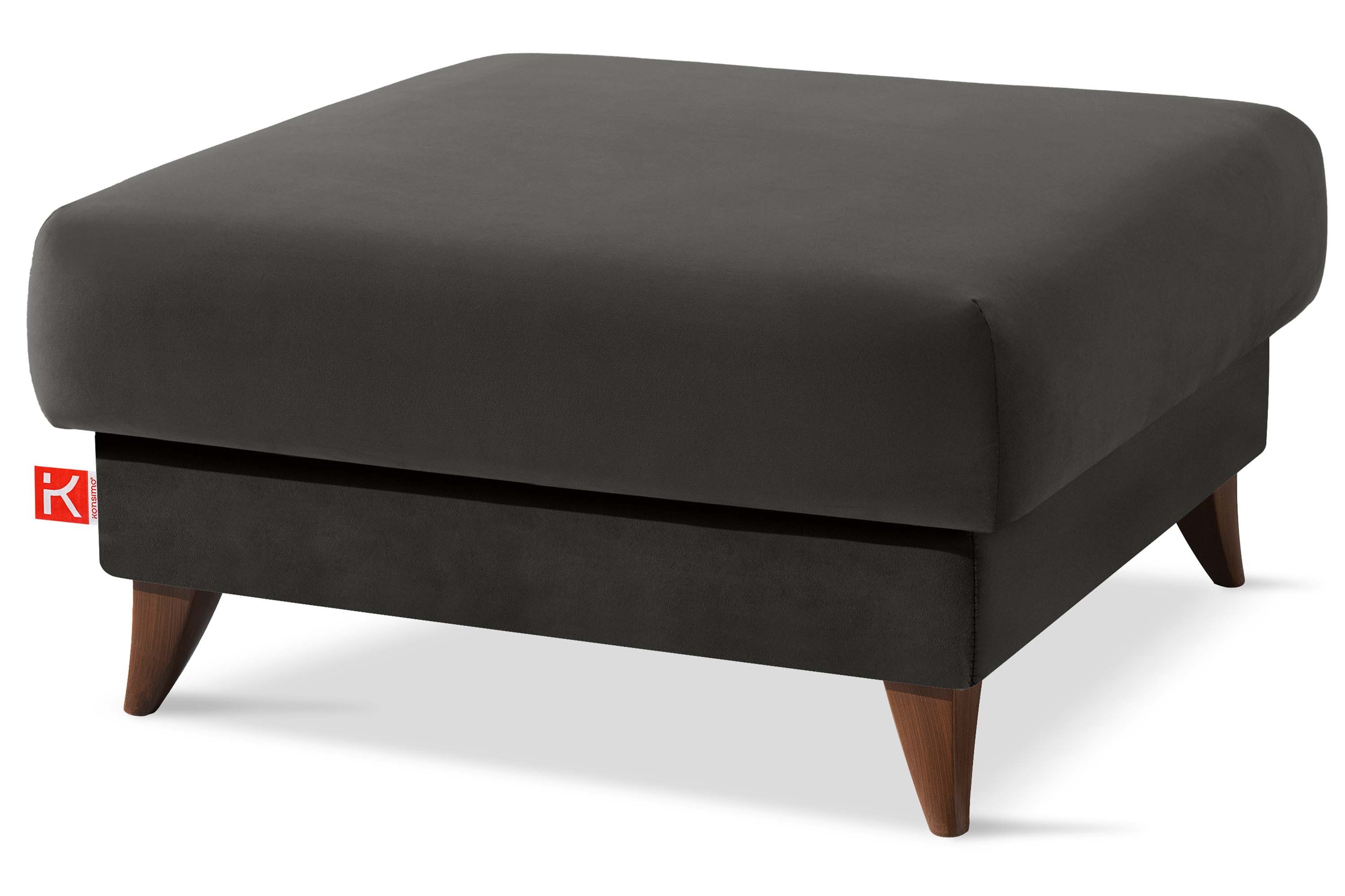 KONSIMO® Sitzhocker mit Stauraum GUSTAVO hergestellt in der EU, handgefertigt, braun Füße 13 cm, Elegant