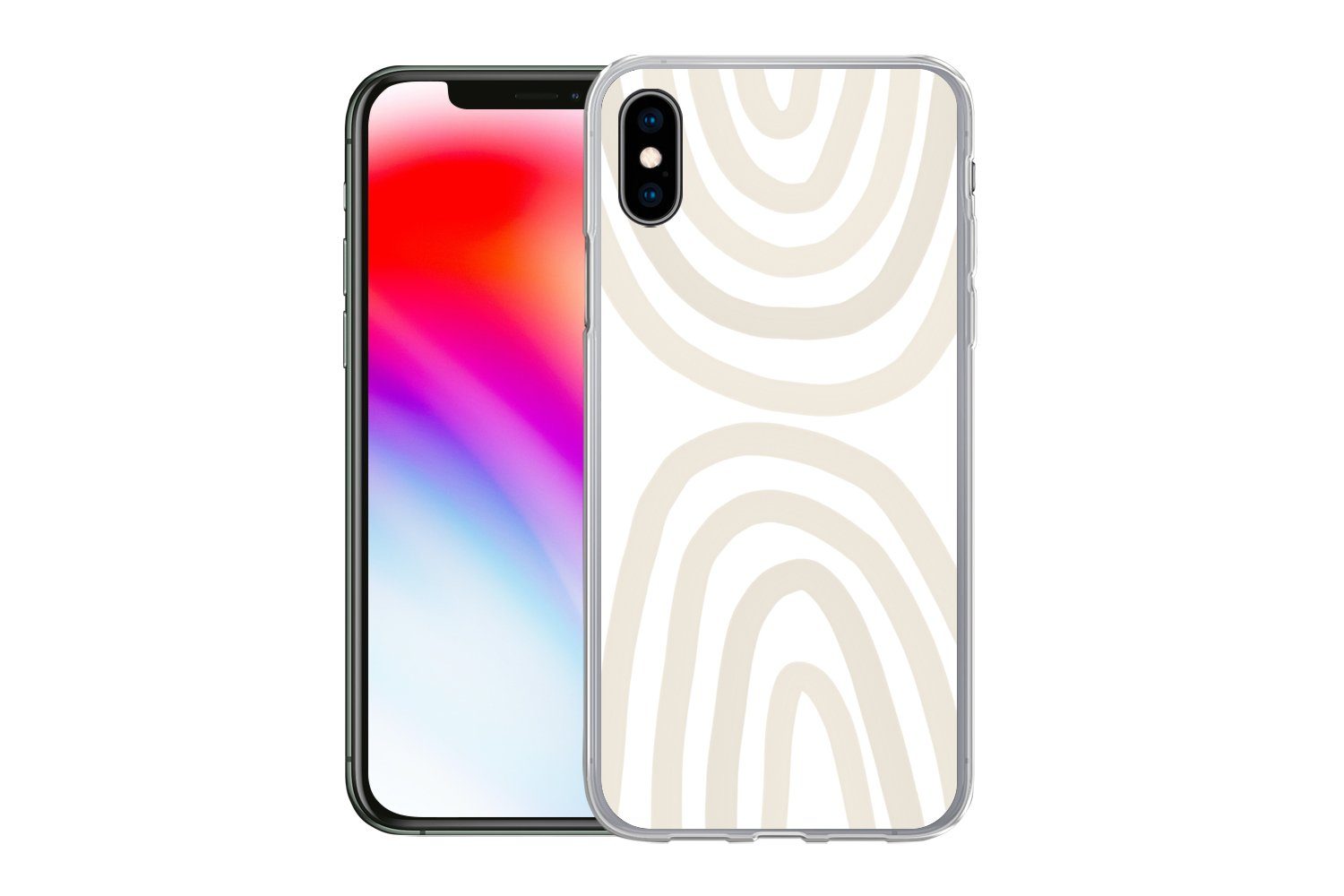 MuchoWow Handyhülle für Apple iPhone XS Regenbogen - Pastell - Design - Abstrakt, Smartphone-Bumper, Print, Handy Schutzhülle Dünn