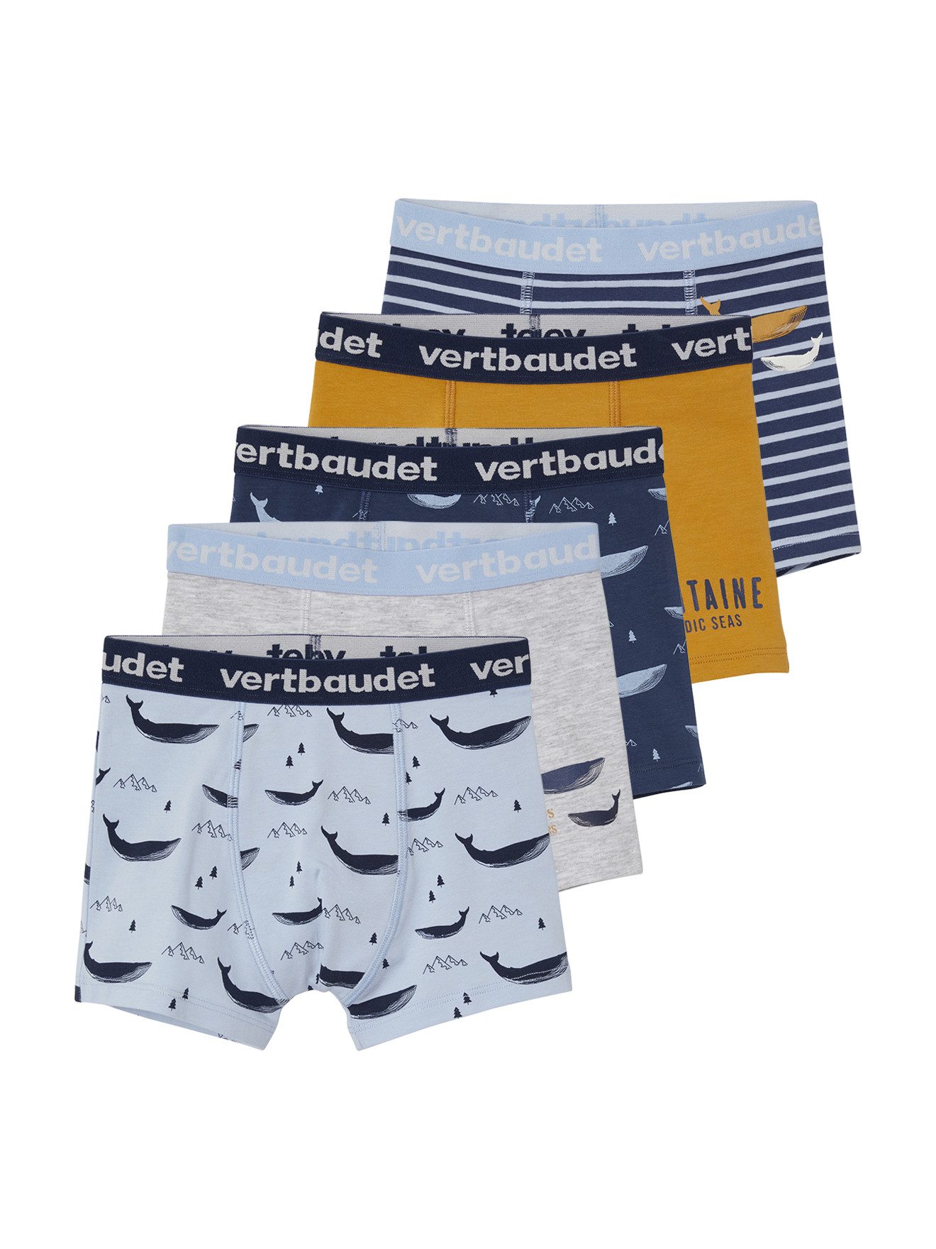 Boxershorts 5er-Pack Jungen Boxershorts, Wale