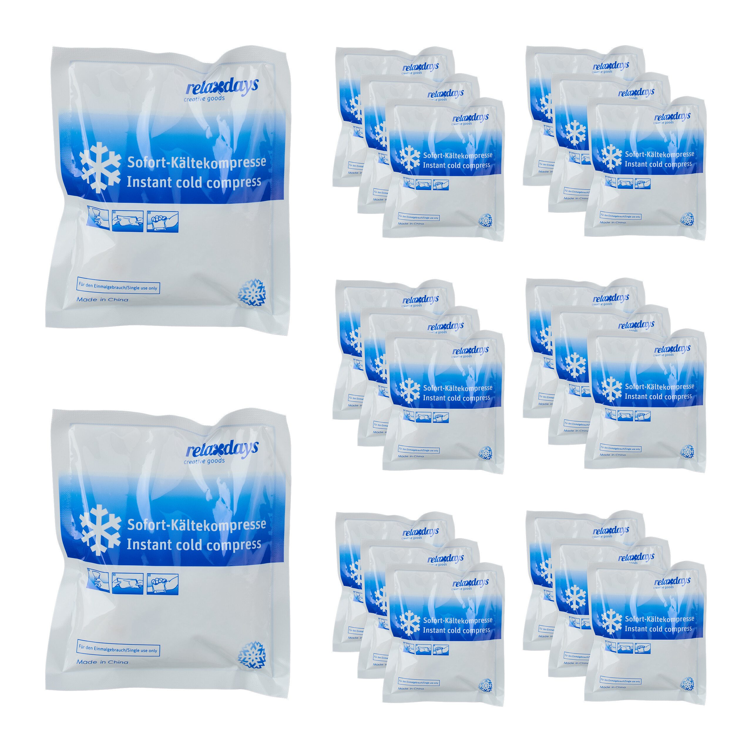 relaxdays Kühlpad Kühlpack zum Knicken Set, 20-tlg., 20er Set, 20er Pack