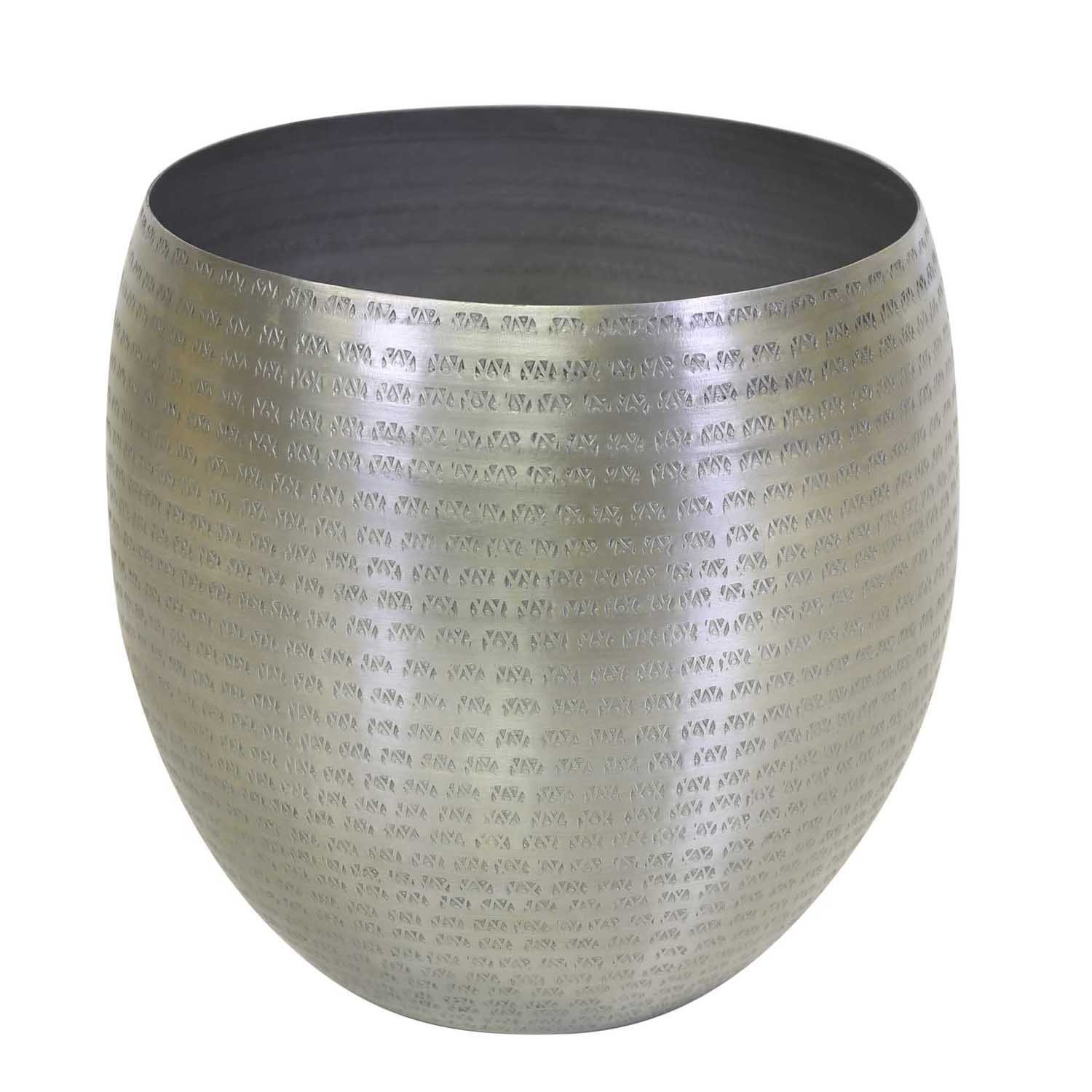 Casa Moro Blumentopf Orientalischer Blumentopf Castellon Silber mit Hammerschlag verziert (Metall Pflanztopf Übertopf - Pflanzentopf, Einzeln in den Größen S, M, L, XL oder im Set), Kunsthandwerk
