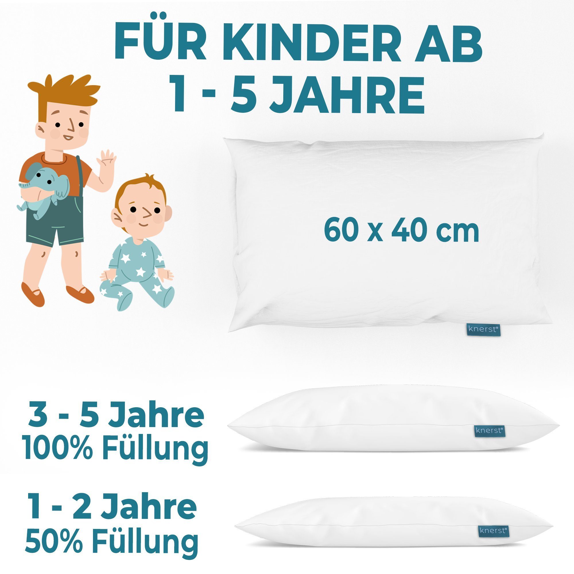 KNERST Kopfkissen Kinderkopfkissen, Füllung: FitForm Technologie – 100% Pol günstig online kaufen