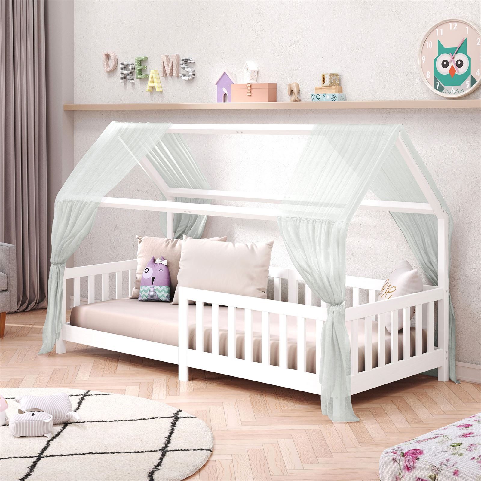 IDIMEX Kinderbett NINA, Hausbett Montessori Bett Kiefer 90 x 200 Tipibett m günstig online kaufen