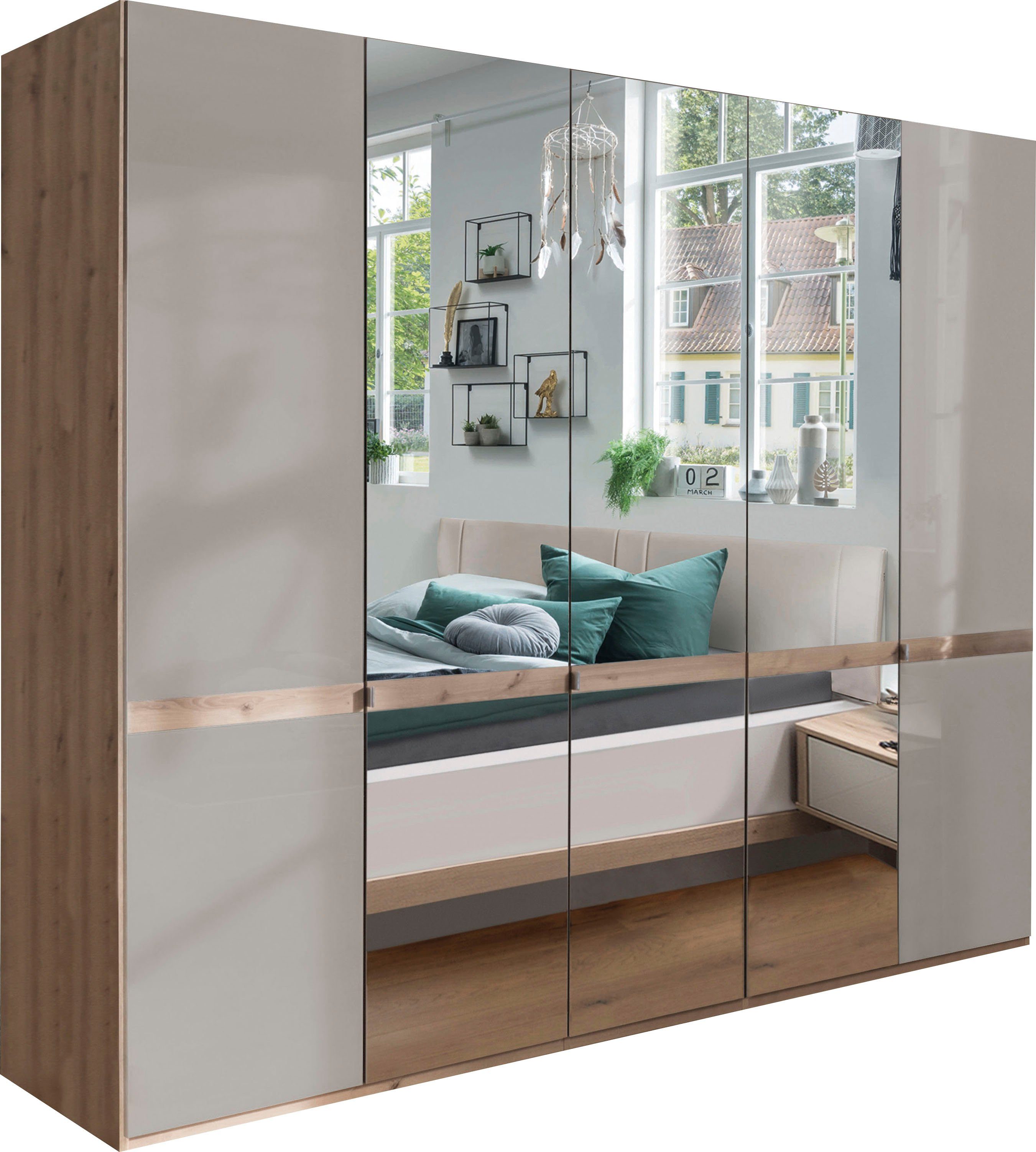 WIEMANN Drehtürenschrank "Barcelona" mit Spiegelfront und schmaler Bauchbin günstig online kaufen