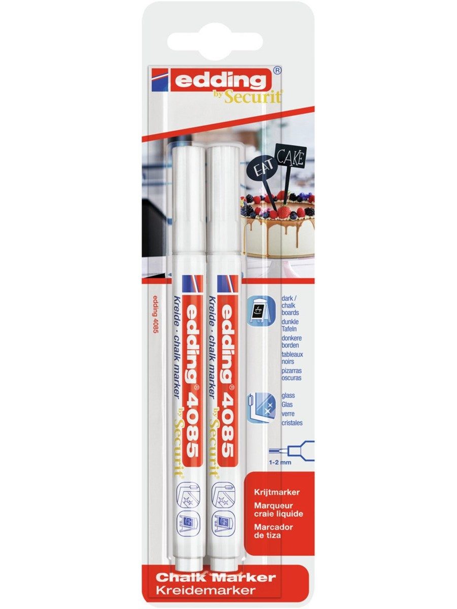 edding Kreidemarker Kreidemarker 4085 für Fenster und Tafeln 2er Set, lichtecht
