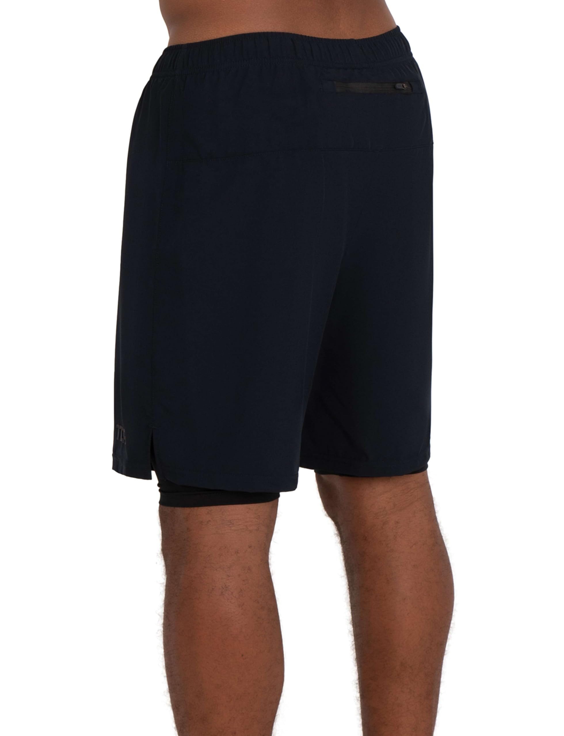 TCA Trainingsshorts TCA Herren 2 in 1 Laufhose mit Kompressionshose - Schwa günstig online kaufen