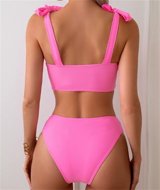 Wrathquake Triangel-Bikini Verstellbares dreiteiliges Bikini-Set für Damen mit Ausschnitten