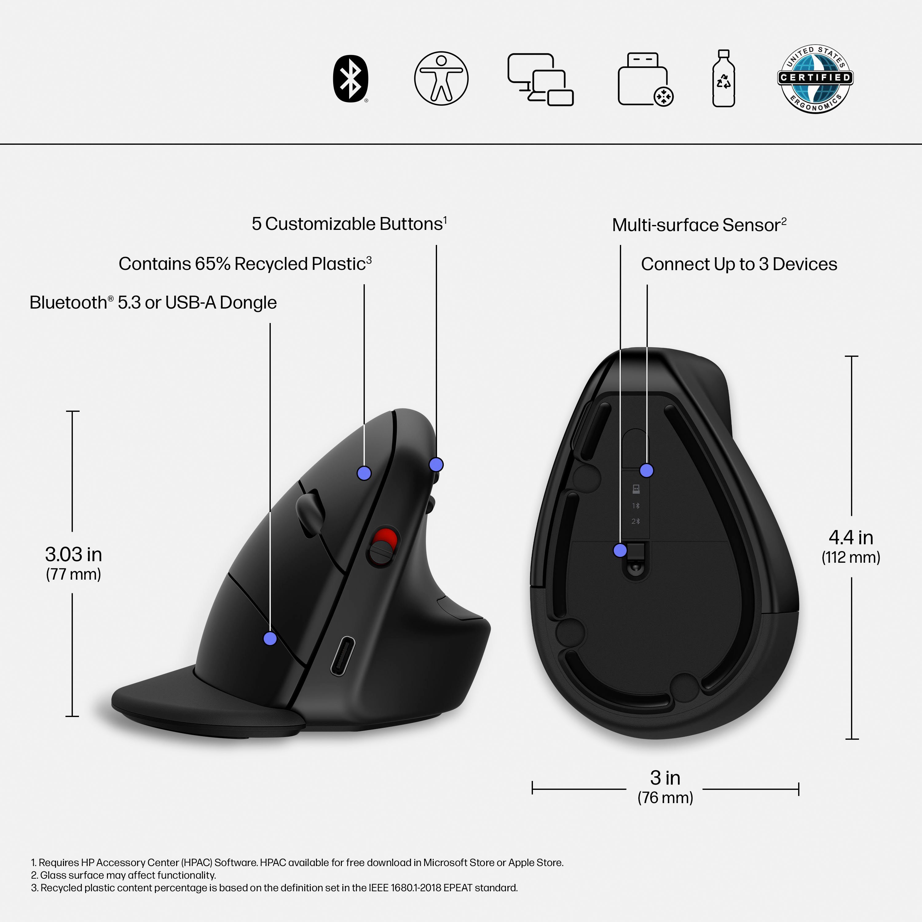 HP 920 ergonomische Maus (Bluetooth)