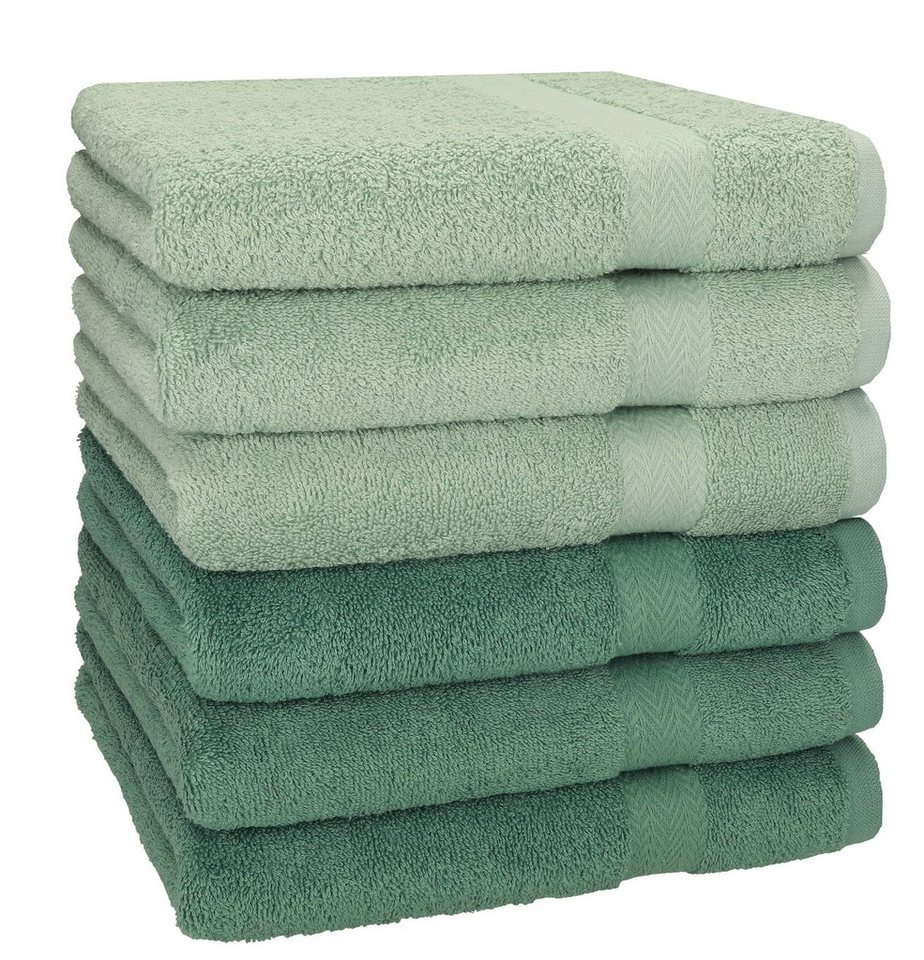 Betz Handtücher 6 Stück Handtücher Größe 50 x 100 cm Premium Handtuch Set  100% Baumwolle Farbe heugrün/tannengrün, 100% Baumwolle (6-St)