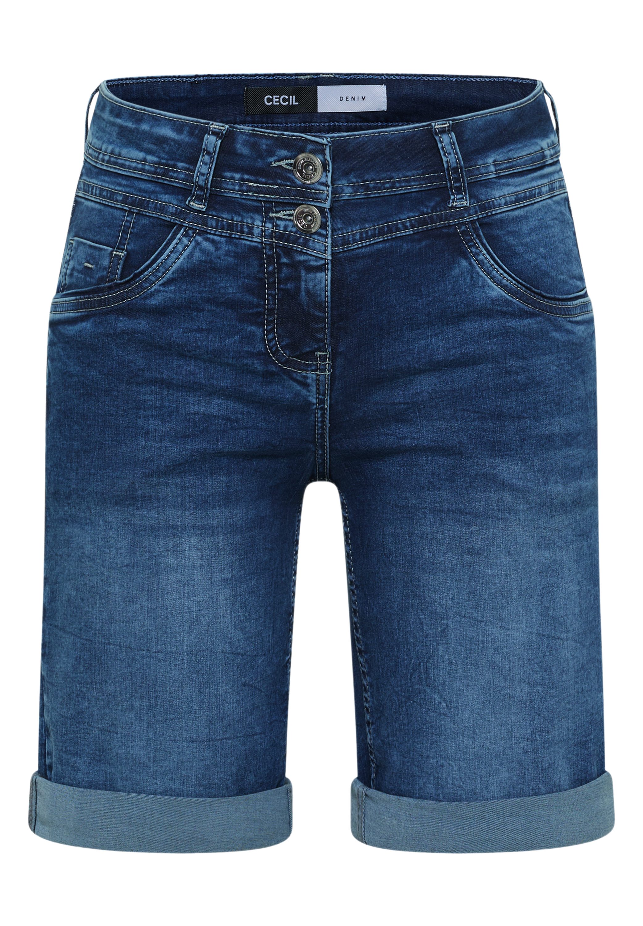CECIL Stoffhose blau,Freizeit,Baumwolle,Unifarben,Slim Fit,Mittel