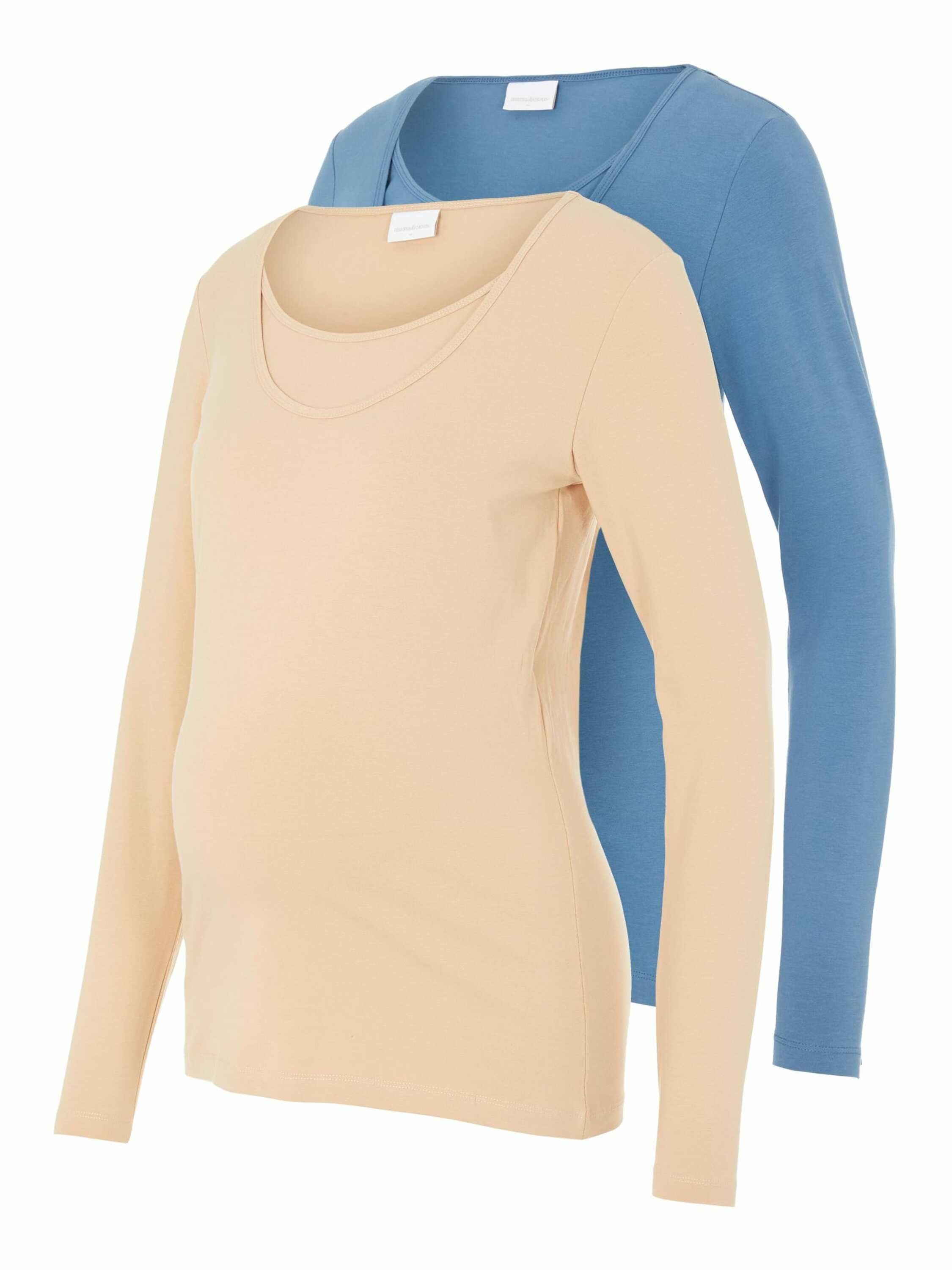 Mamalicious Langarmshirt Emma (2-tlg) Plain/ohne Details, Abgesteppter  Saum/Kante