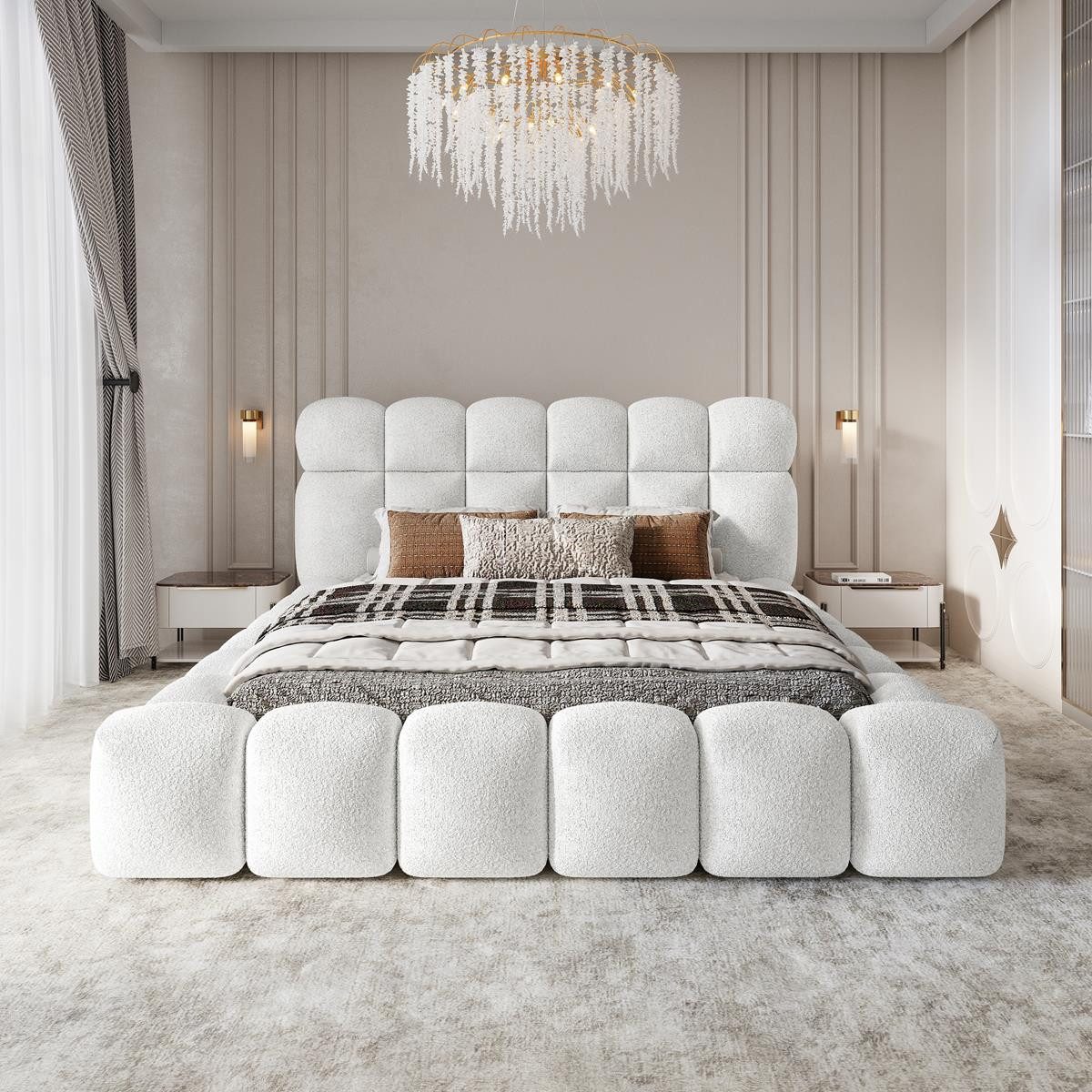 Compleo Polsterbett boucle Designerbett, BUBBL ideale günstig online kaufen