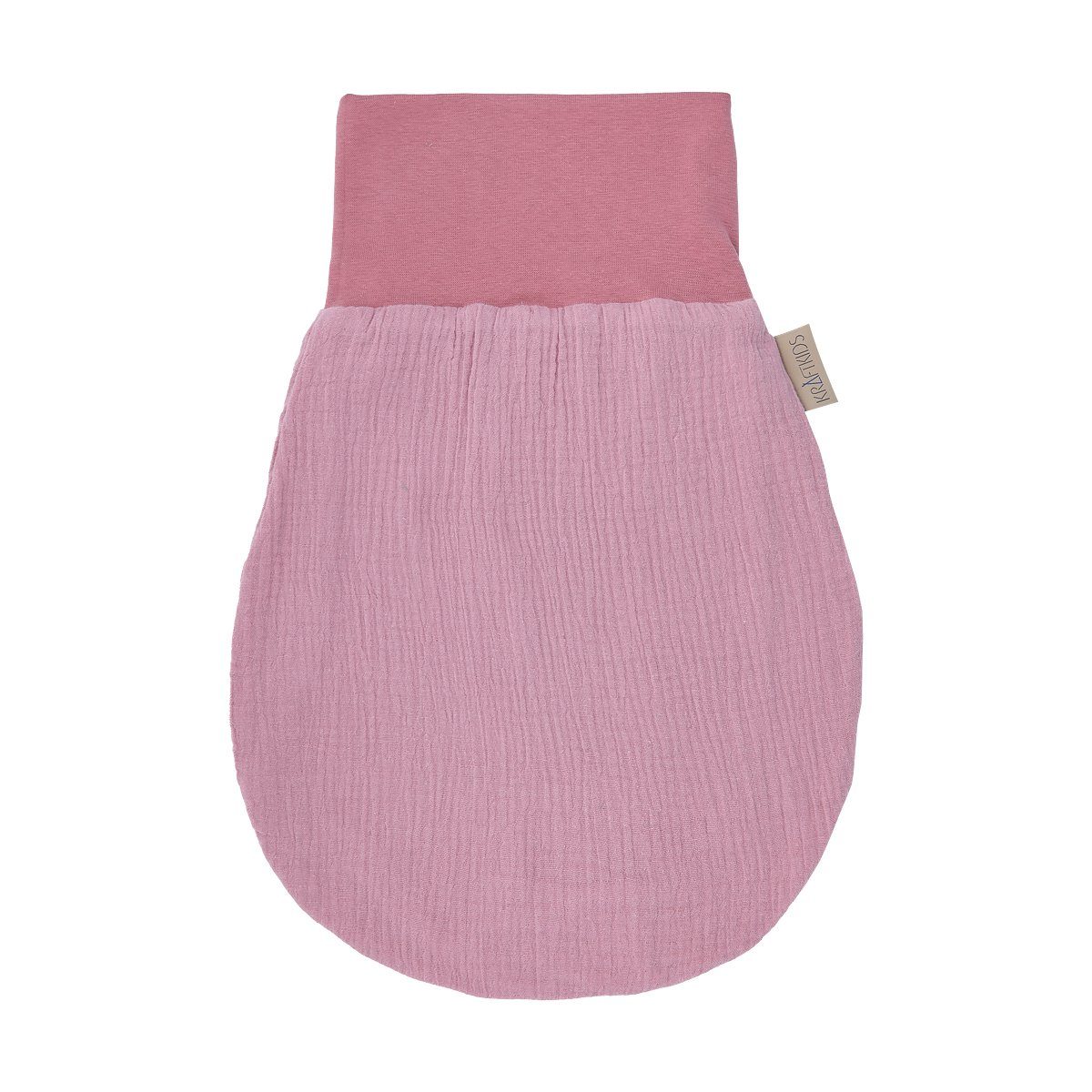 KraftKids Babyschlafsack Musselin rosa, Herbst/Winter-Variante, 100% Baumwolle, hochwärtiger Stoff, Innen warmer Fleece