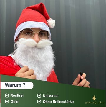 Weihnachtswunder® Kostüm 3x Weihnachtsmannbrille Nikolausbrille Brille Nikolaus rund, Runde Gläser im traditionellen Weihnachtsmann-Stil