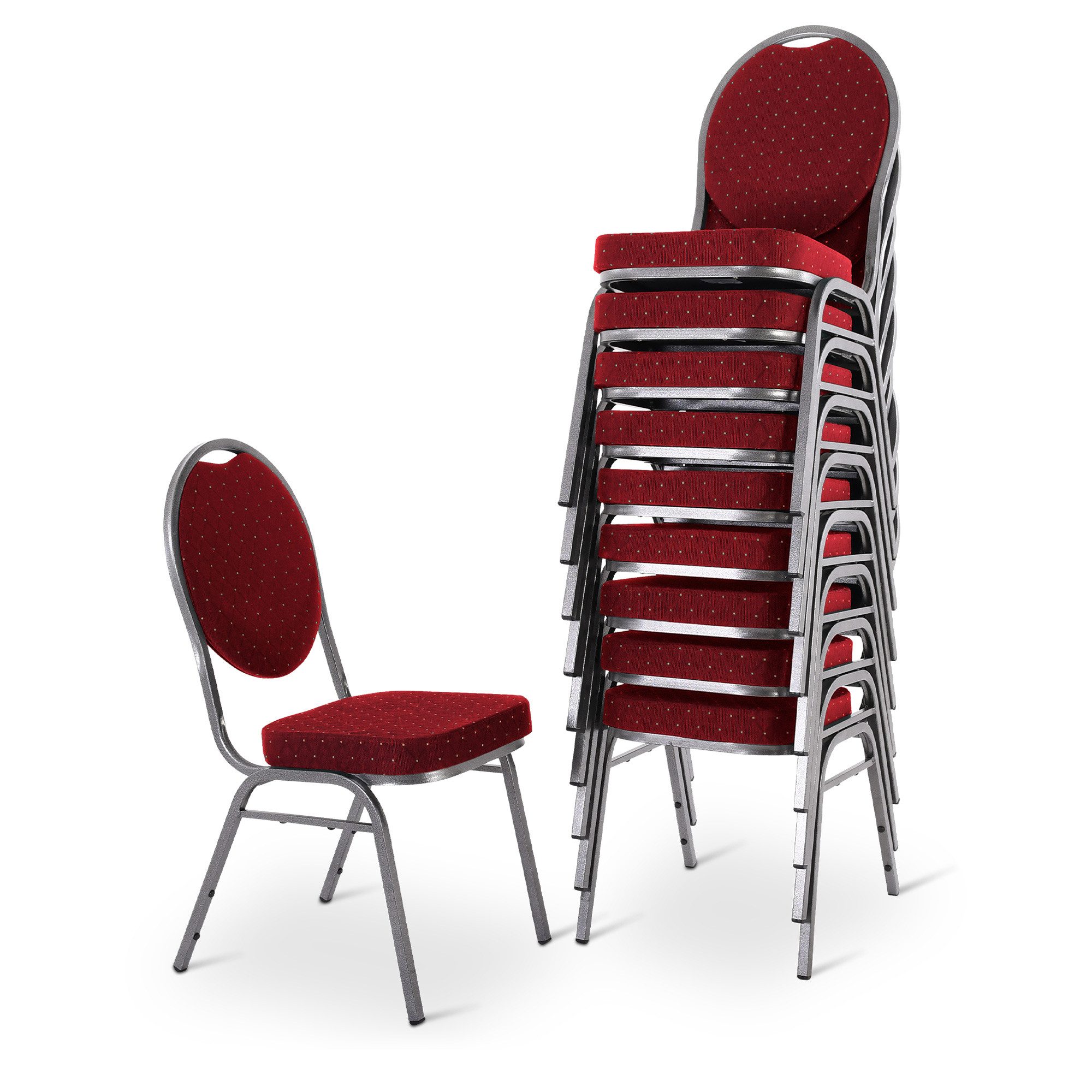 Raburg Stapelstuhl Bankettstuhl gepolstert & stapelbar, stabiler Metallrahmen, Event Pro (Set), bis 150 kg belastbar, für Konferenz & Seminar