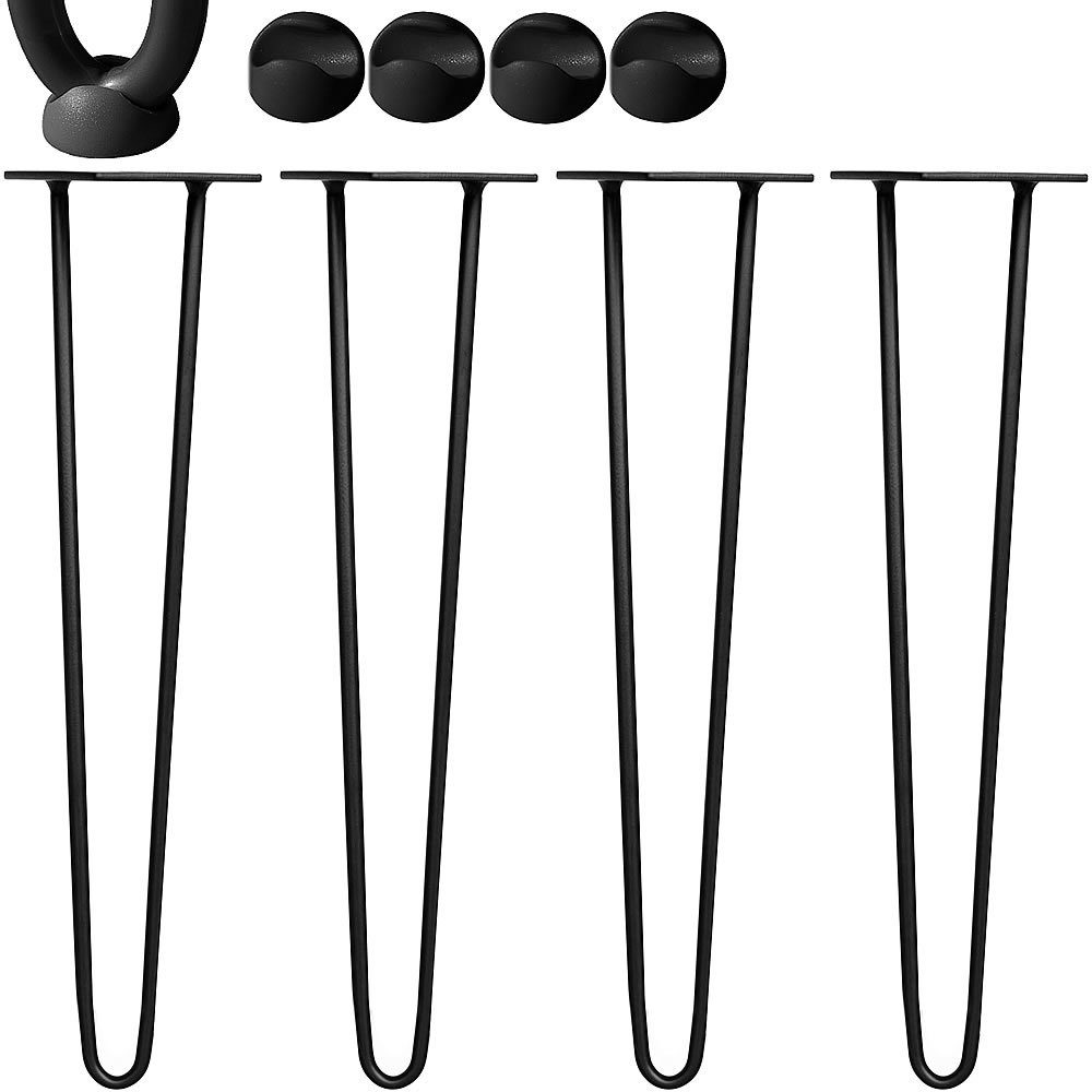 Mucola Tischbein Ніжки для столу 4er-Set Hairpin Haarnadelbeine Tischgestell Tischkufen, Robust & Stabil