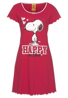 PEANUTS Nachthemd mit Snoopy Print und Kräuselsäumen