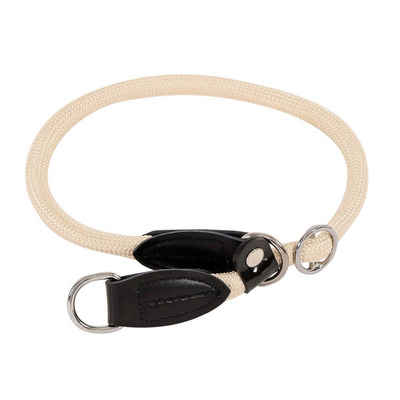 lionto Hunde-Halsband Hundehalsband mit Zugstopp, Retrieverhalsband, 60 cm, beige