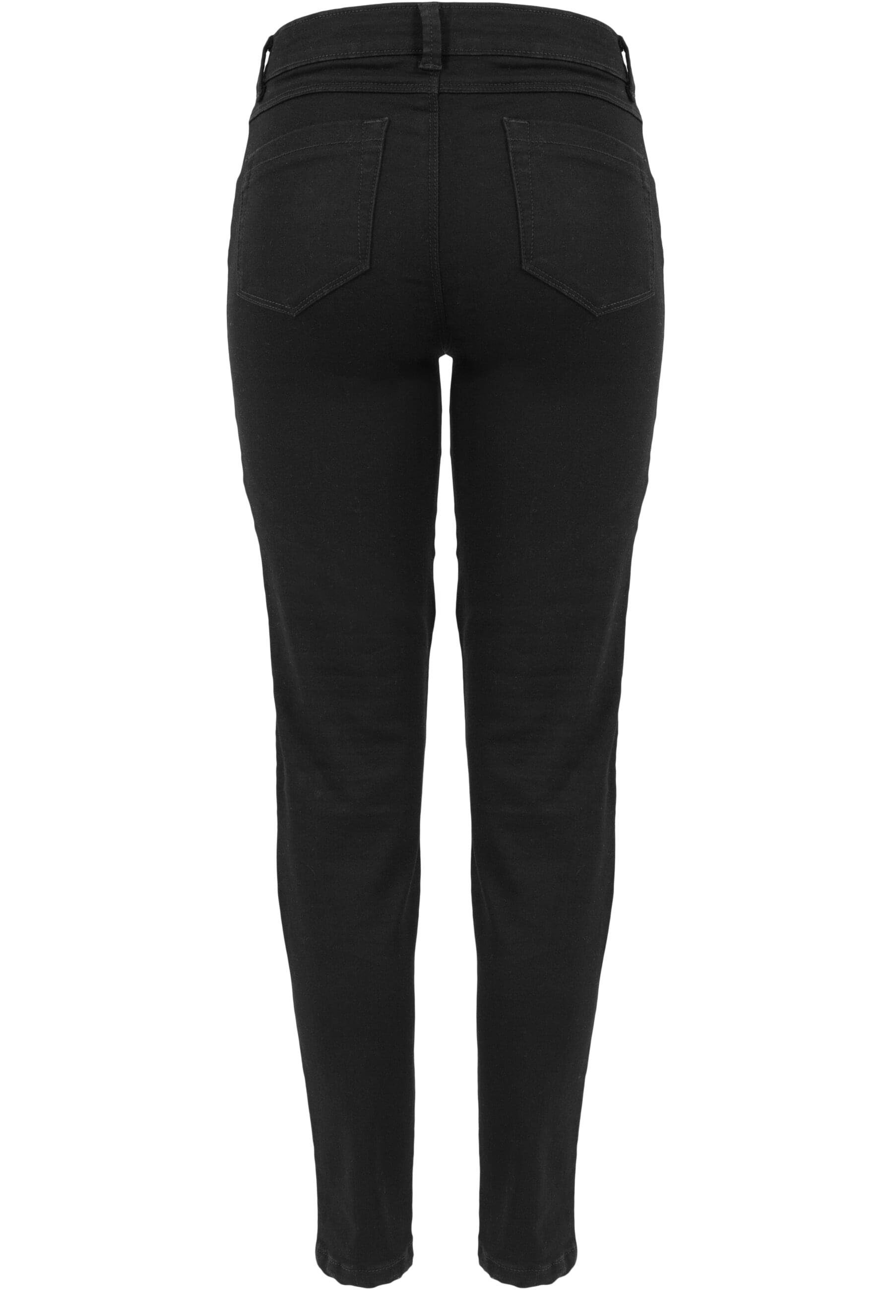 Damen Stretch URBAN CLASSICS black Ladies Biker Pants Jeans (1-tlg) Bequeme