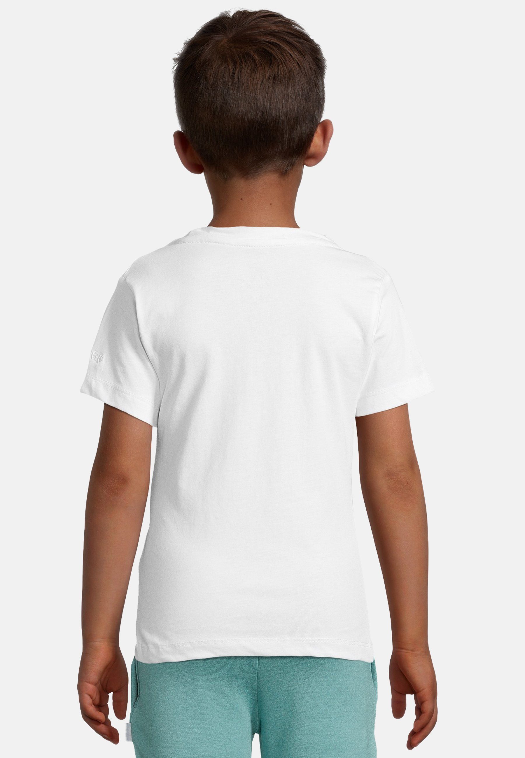 New Life PATCH T-Shirt NECK GOTS Weiß Bio-Baumwolle zertifizierte POCKET CREW - TEE
