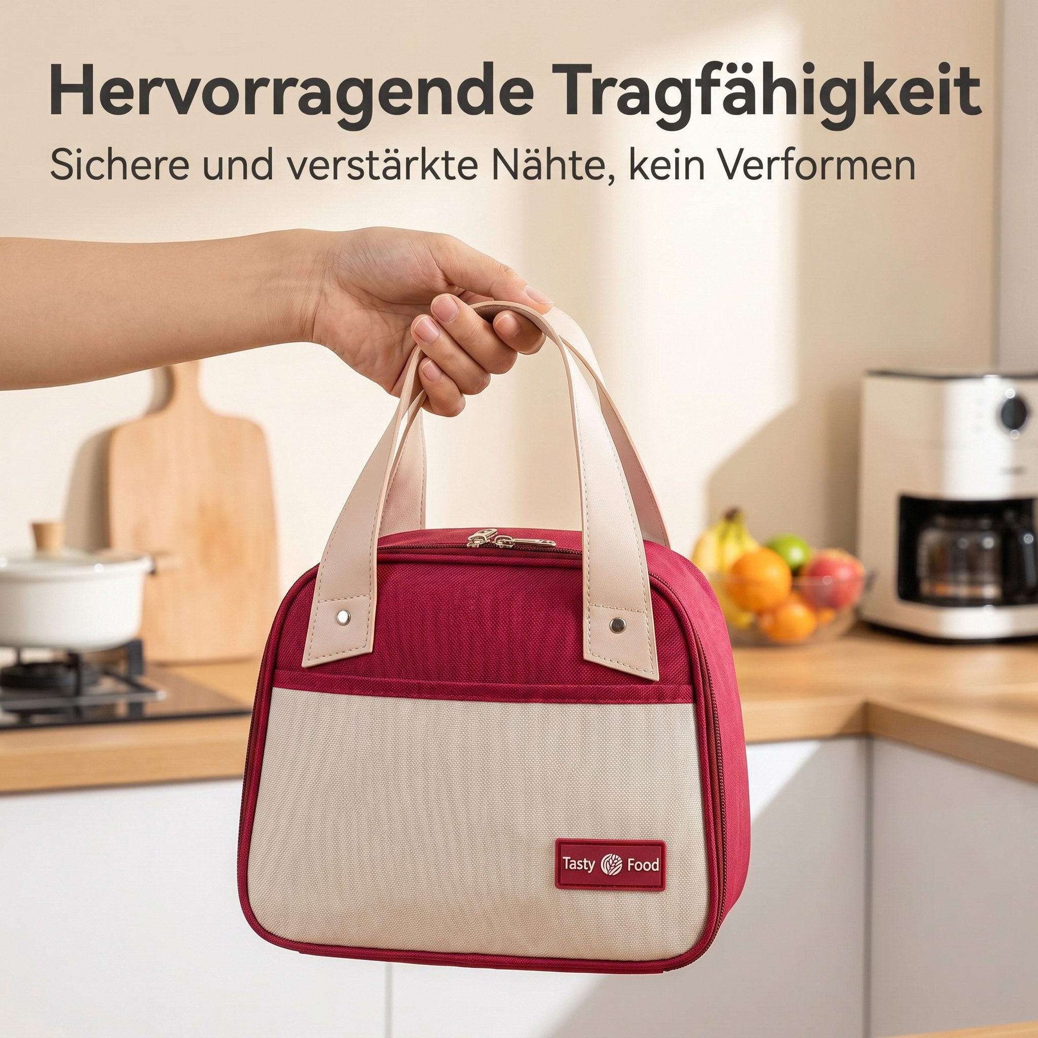 Agger Kühltasche Kühltasche Faltbar mit Folienfutter, Lunchbox Tasche, Lunchtasche, Isoliert, Tragbar Lunchbag für Arbeit, Camping oder Reise Mittagessen