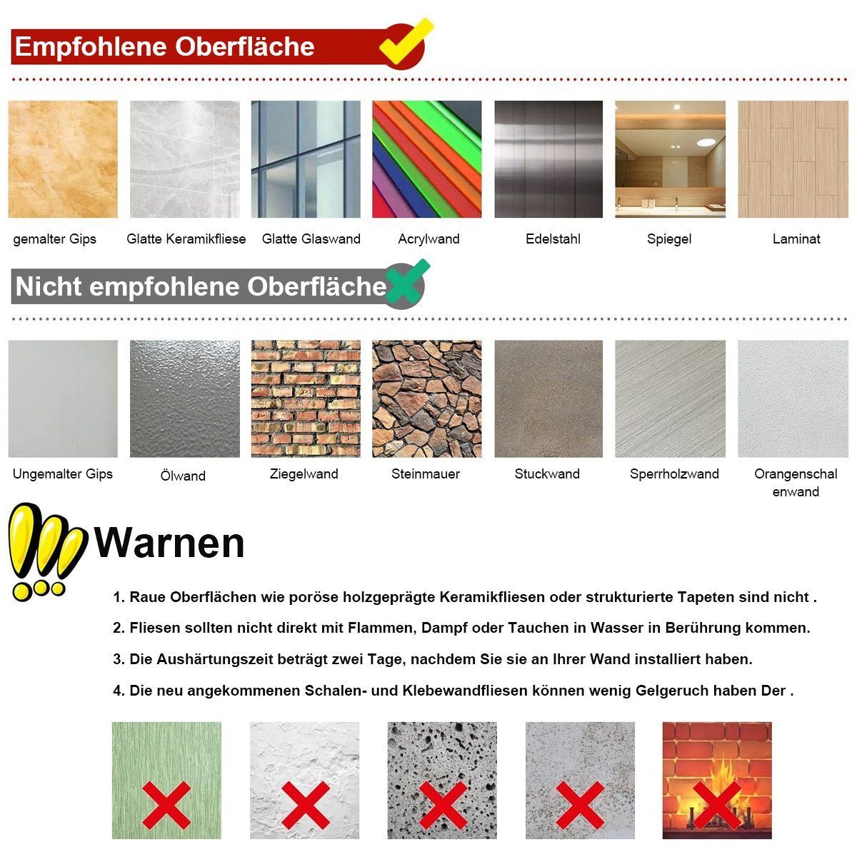 Jormftte Wandtattoo Wandfliesen Aufkleber,Stein-Effekt-Mosaik Fliesenaufkleber Küche Mehrfarbig 1 für