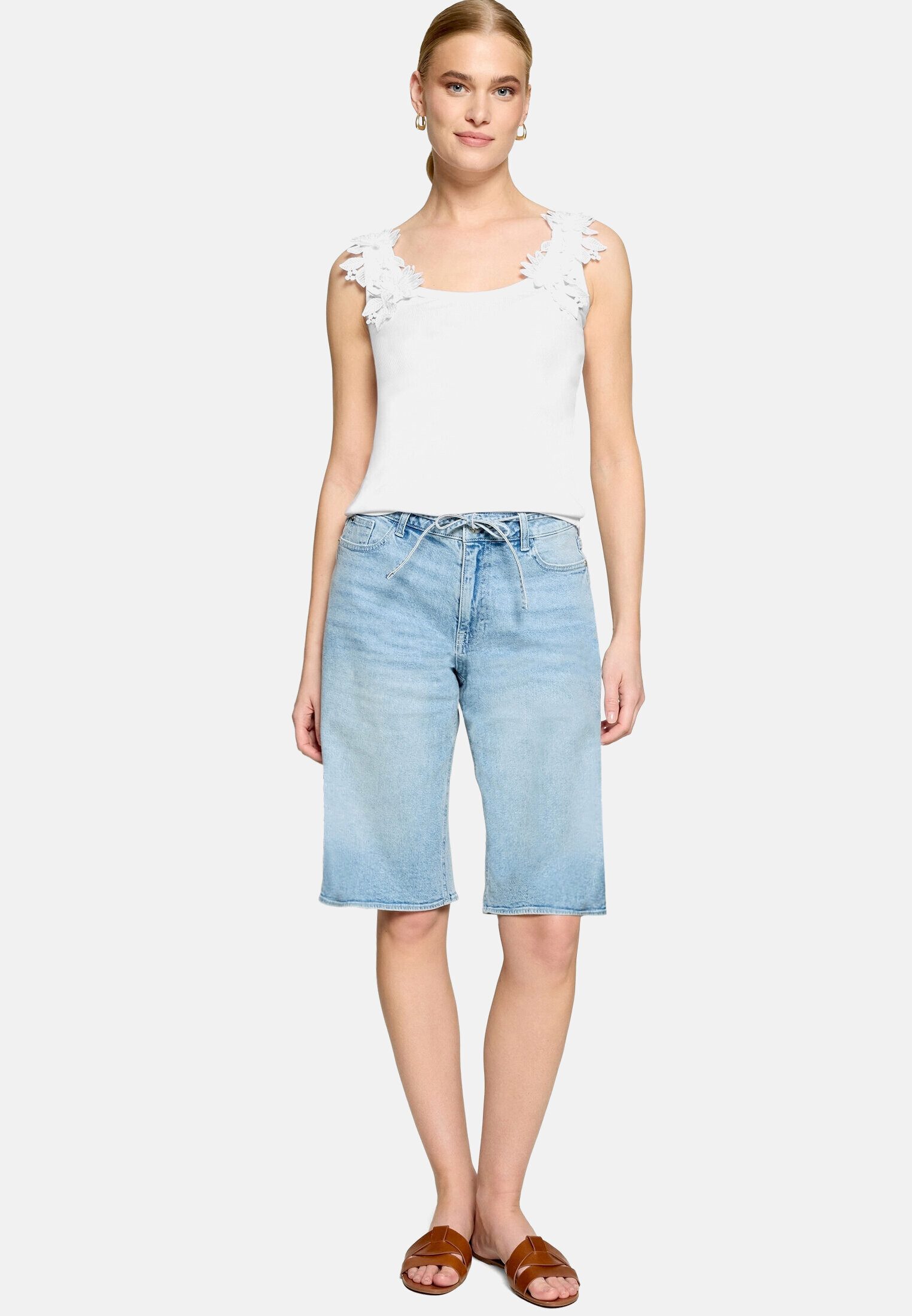 Zero Tanktop Damen mit Rundhalsausschnitt Spitze