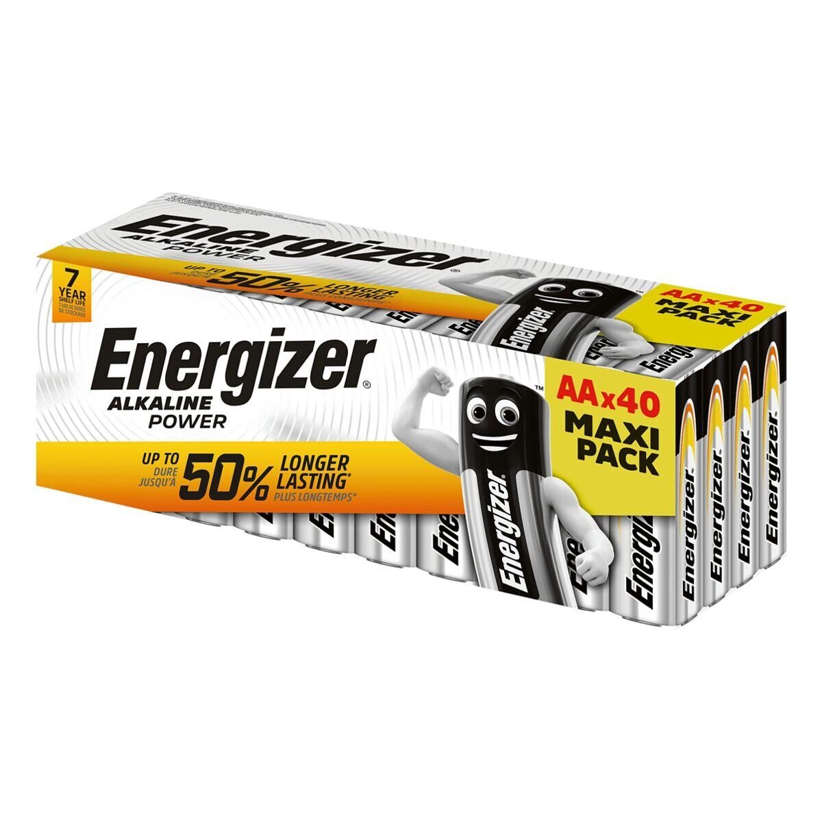 Energizer 40 Stück Alkaline Power Mignon / AA Batterie, LR06 (1.5 V, 40 St)